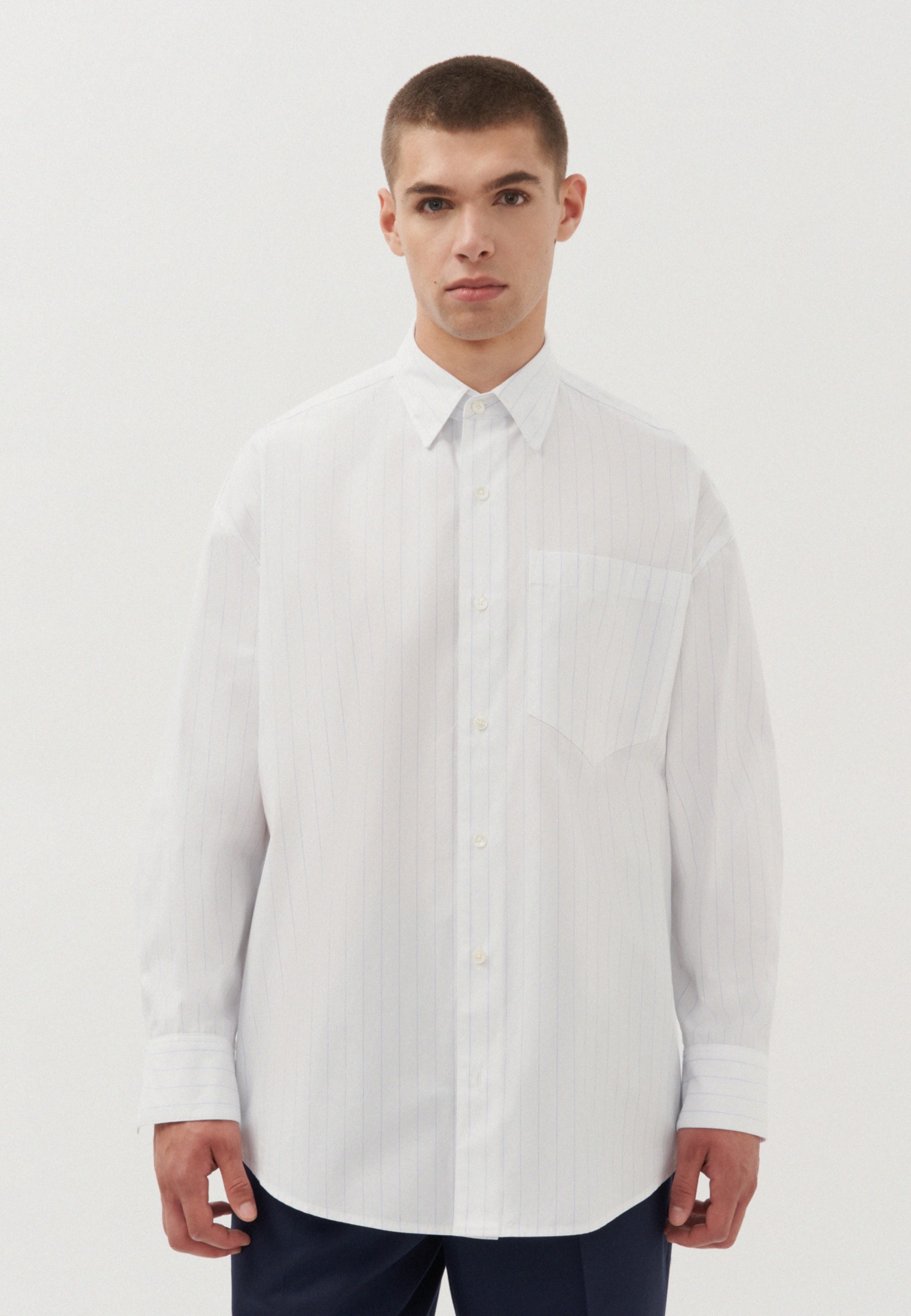 studio seidensticker Businesshemd »Studio« Oversized Langarm Kentkragen Streifen