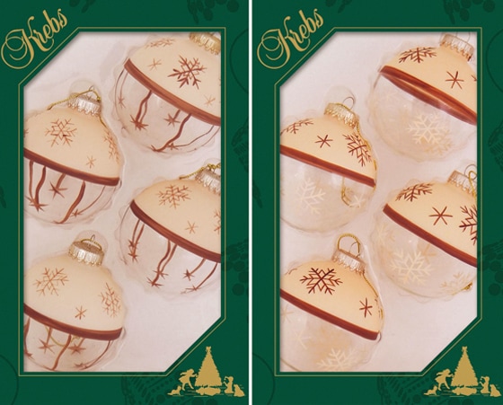 Krebs Glas Lauscha Weihnachtsbaumkugel »CBK500000A, Weihnachtsdeko, Christbaumschmuck, Christbaumkugeln Glas«, (Set, 8 St.), aus Glas, mit Schneeflocken-Motiv