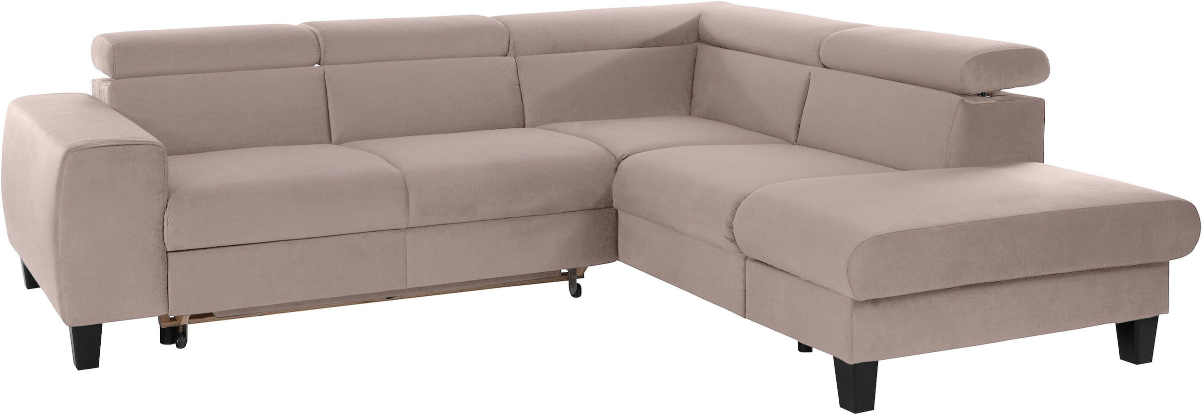 COTTA Polstergarnitur »Morven L-Form«, (Set), Set bestehend aus: Ecksofa mit Kopfteilverstellung & Hocker
