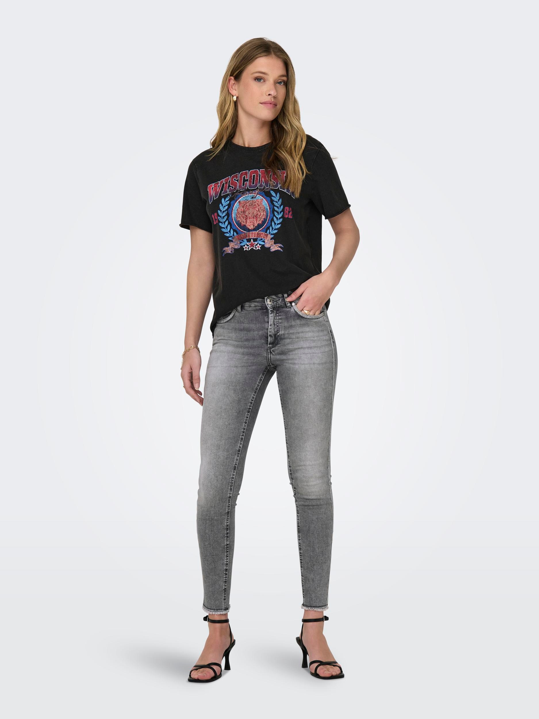 ONLY Skinny-fit-Jeans »ONLBLUSH MW SKINNY DECO ANK RW REA0918«