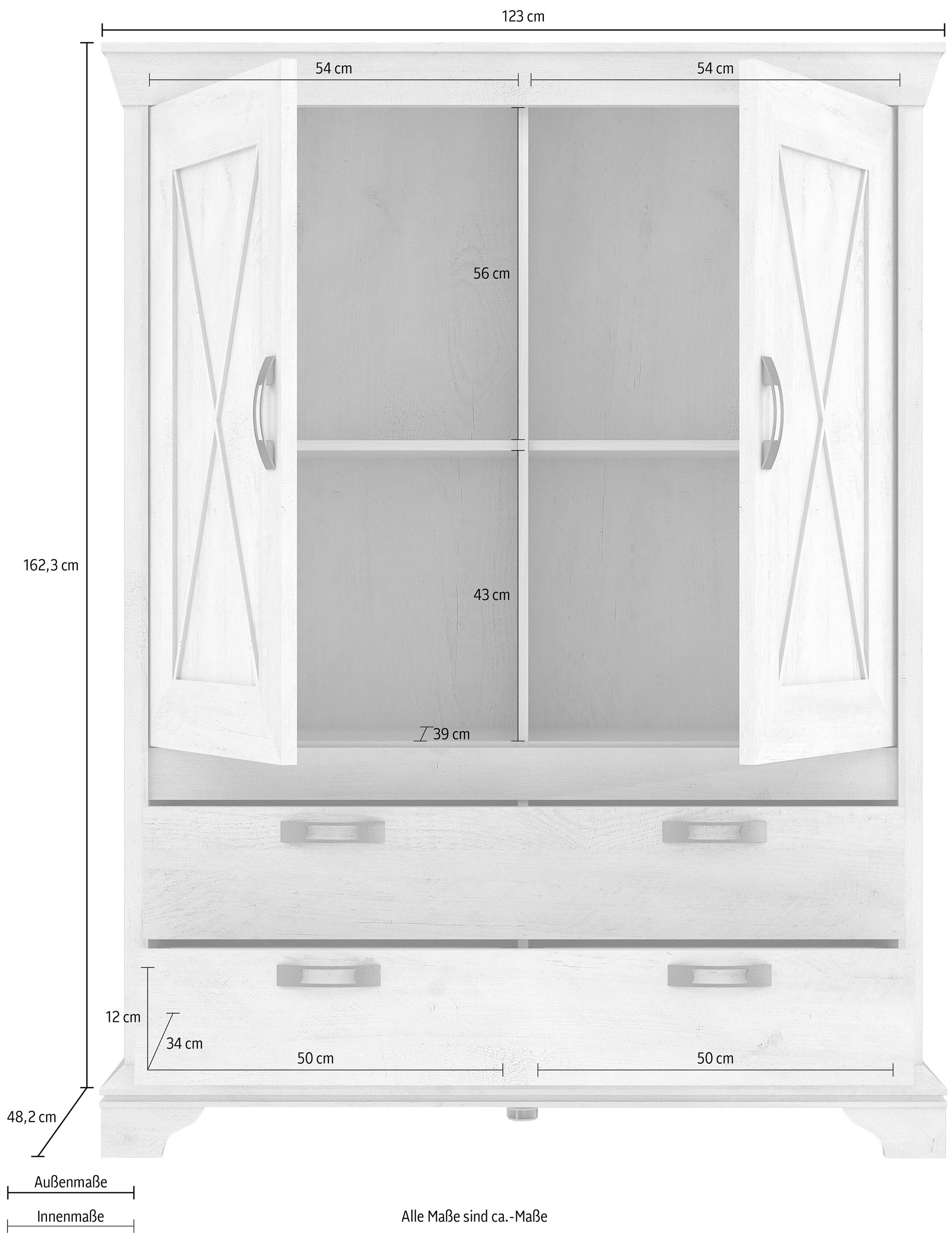 FORTE Highboard, Breite 123 cm bestellen bequem