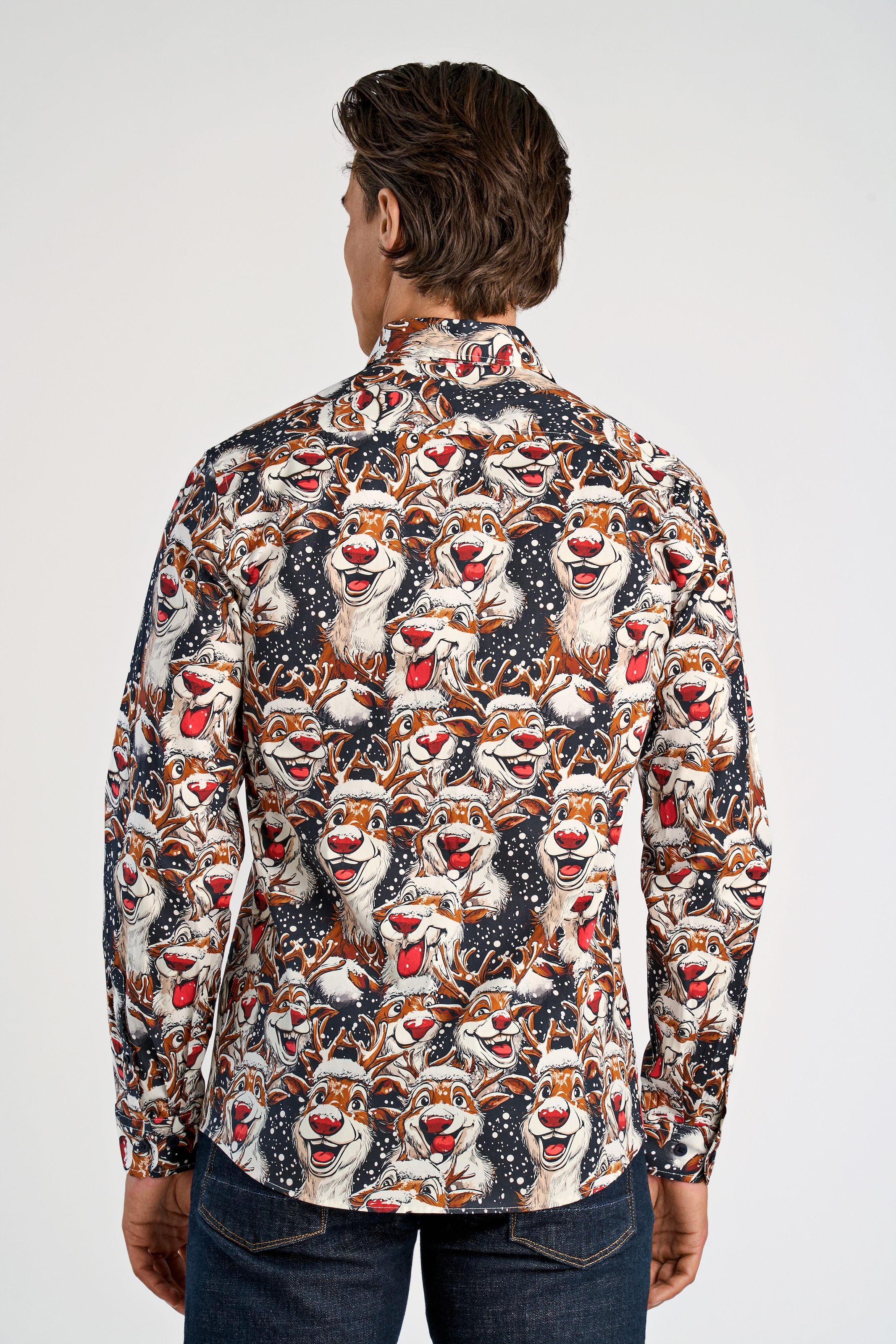 LINDBERGH Langarmhemd , mit weihnachtlichem All-Over Print
