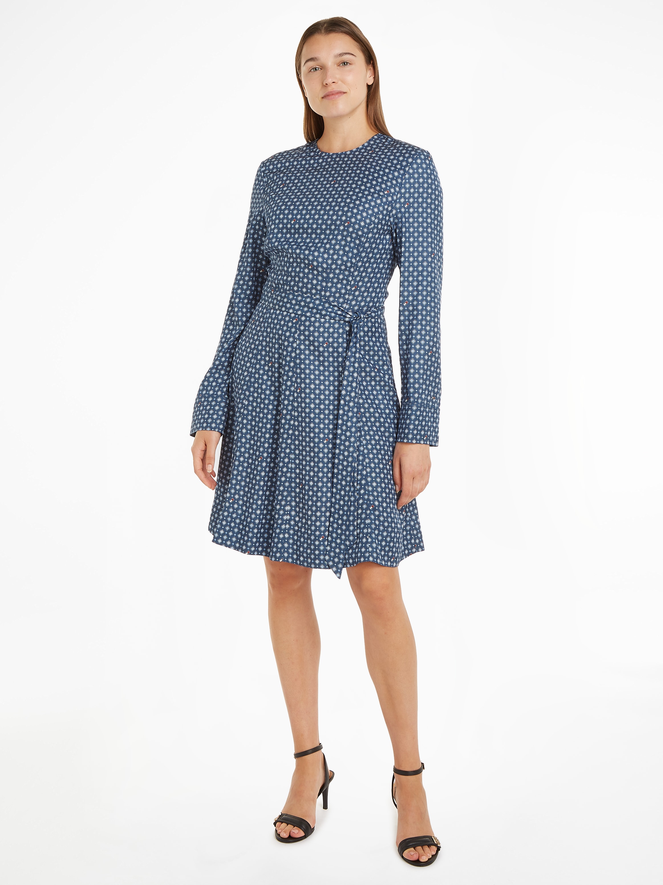 Blusenkleid »FOULARD FIT & FLARE KNEE DRESS«, mit Tommy Hilfiger Markenlabel