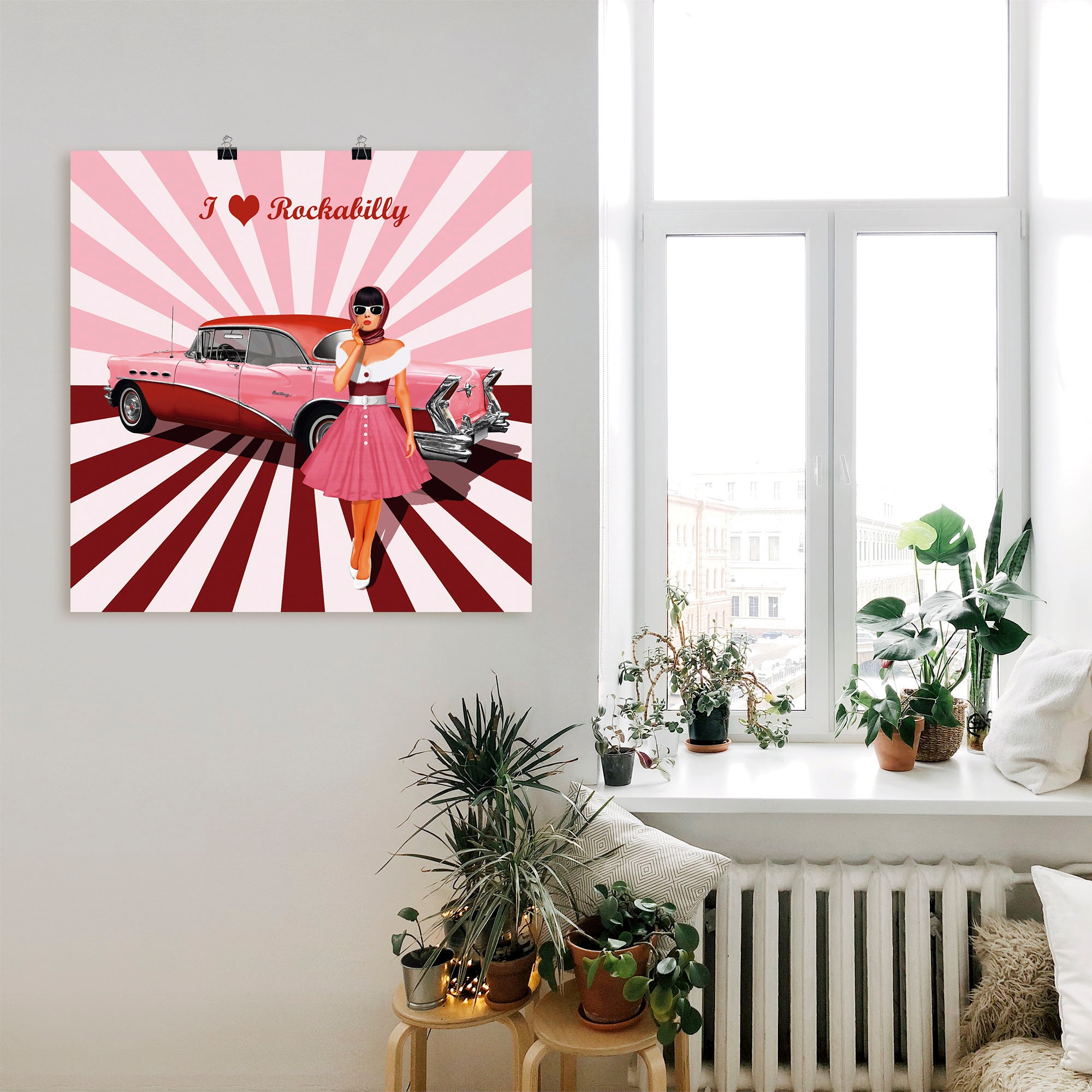 Artland Wandbild »Ich liebe Rockabilly«, Ausstellungsplakate, (1 St.), als Alubild, Outdoorbild, Leinwandbild, Poster, Wandaufkleber