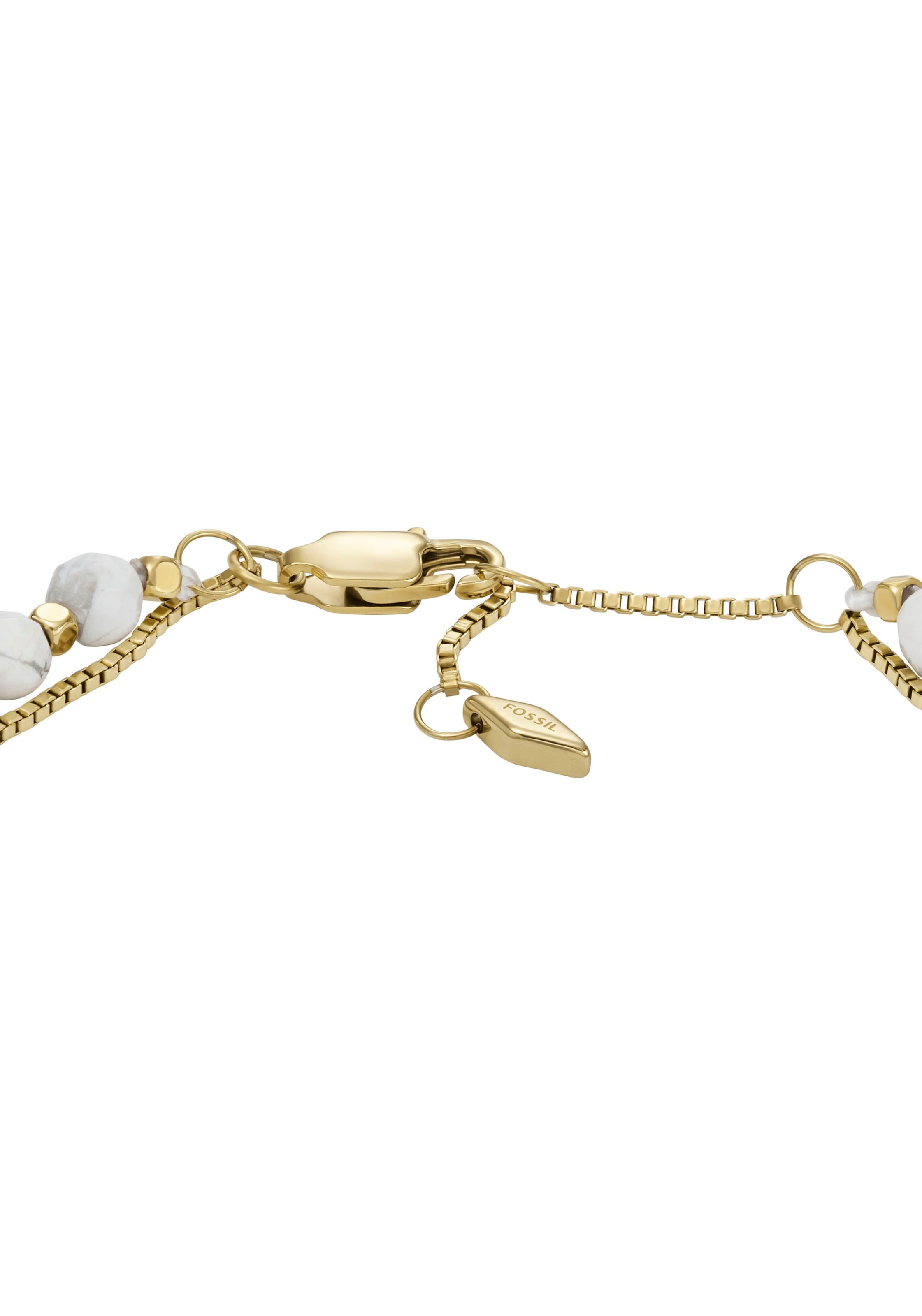 Fossil Armband »Schmuck Geschenk Edelstahl Armschmuck JEWELRY«, mit Howlith, Rosenquarz oder Türkis