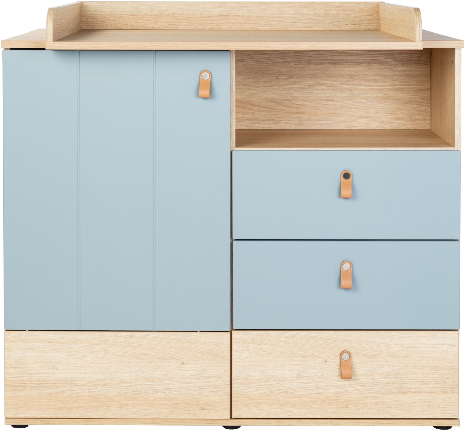 arthur berndt Babyzimmer-Komplettset »Babyzimmer-Set »Roofy« 3-teilig mit 2-türigem Kleiderschrank«, (Set, 3 tlg., Babymöbel-Set »Roofy« Kleiderschrank,Kinderbett+Wickelkommode)
