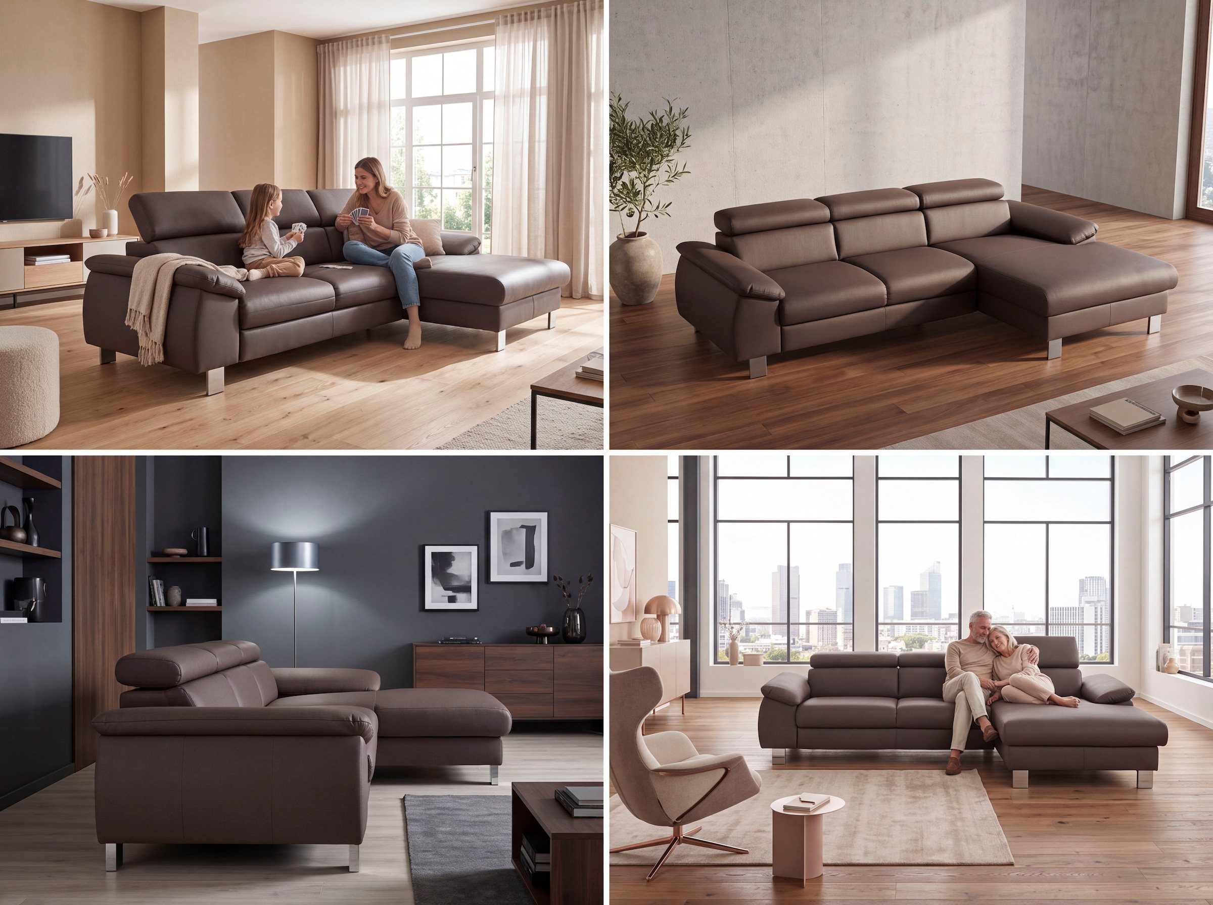 COTTA Ecksofa »Komaris L-Form, große Stoff- und Funktionsauswahl« mit Kopfteilverstellung, optional Schlaffunktion, Bettkasten & Licht