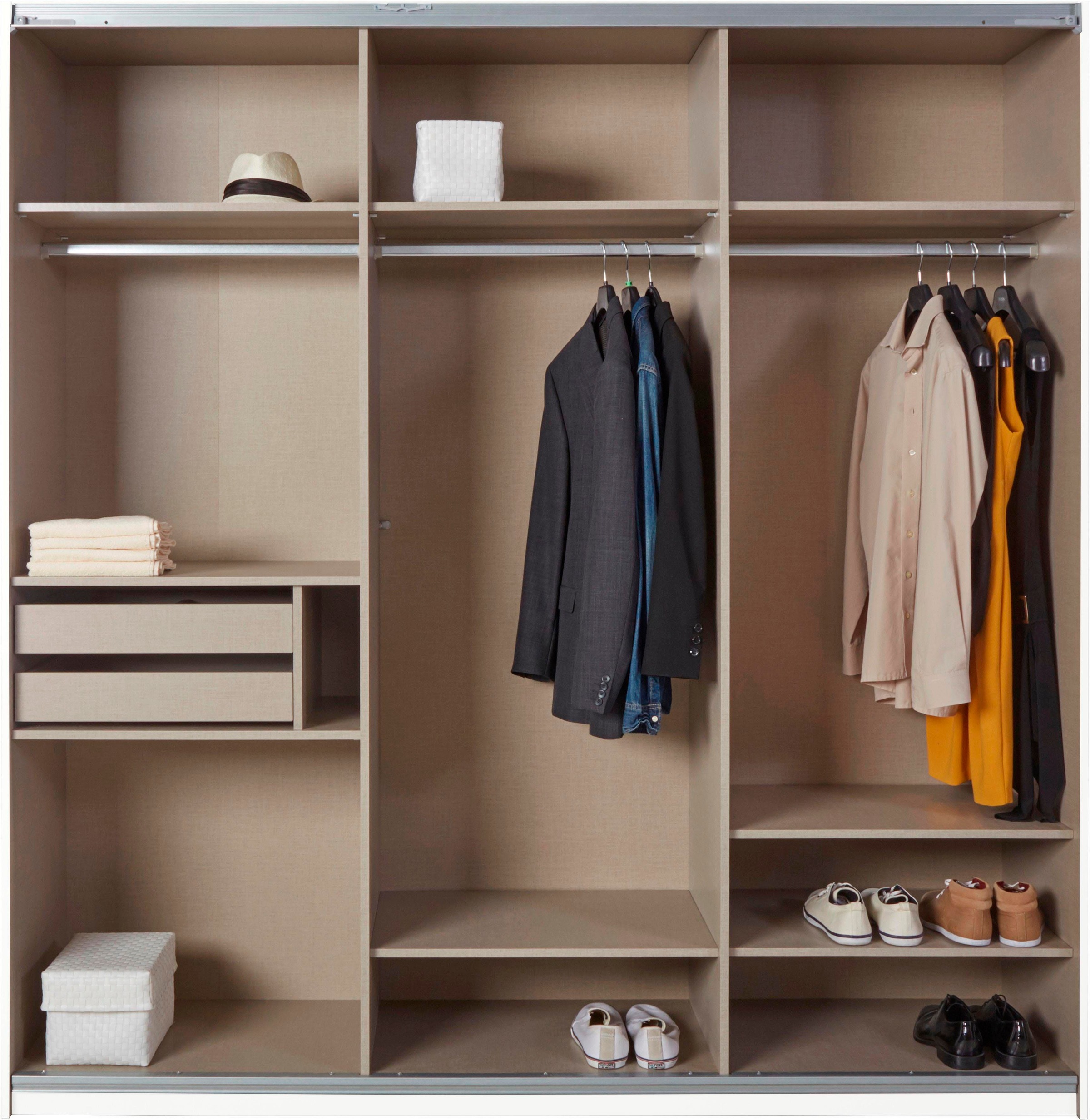 rauch Schwebetürenschrank »Kleiderschrank Schrank Garderobe Wäscheschrank BESTSELLER KEPAN«, inkl. Schubladen-Einsatz und extra Einlegeböden MADE IN GERMANY