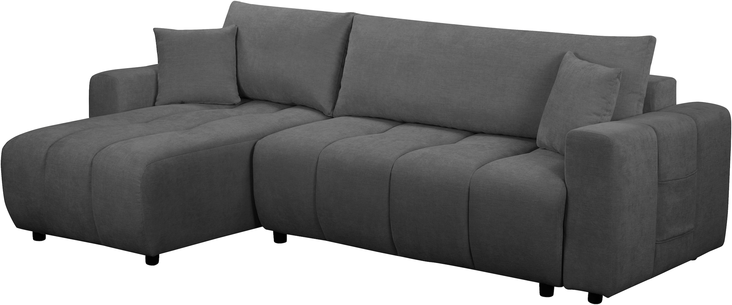 OTTO home Ecksofa »YLVAA L-Form, 241 cm - OTTO. Verlässliche Qualität.« Schlaffunktion (132/200), Bettkasten, Feinstruktur-Bezug