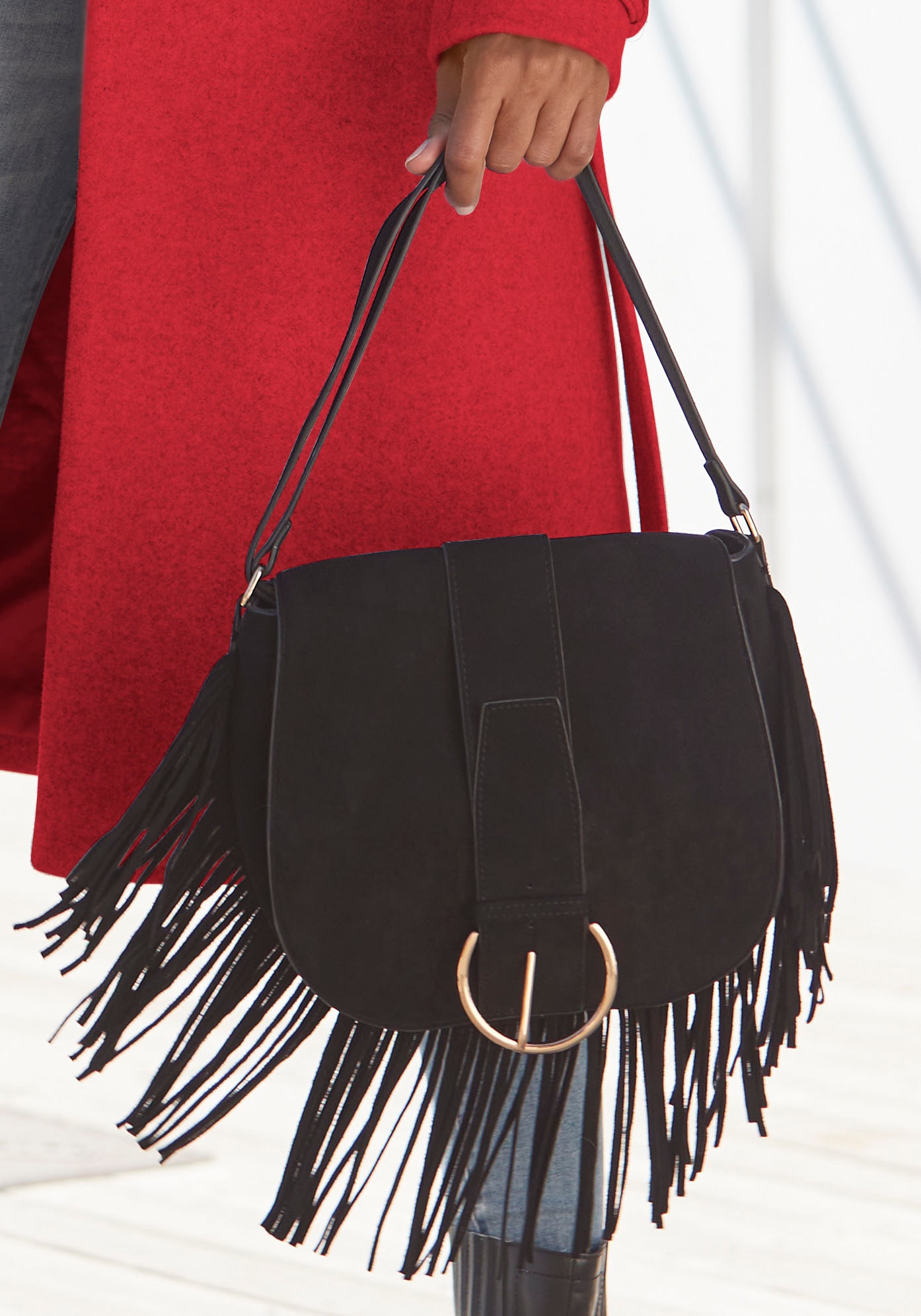 LASCANA Umhängetasche »Handtasche«, Crossbody Bag, Schultertasche, Westerntasche, Cowboy-Look VEGAN