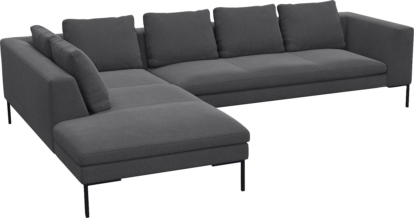 FLEXLUX Ecksofa »Loano, superbequemer Sitzkomfort durch Kaltschaum im Sitz, L-Form«, modernes Sofa, frei im Raum stellbar, lose Kissen, hoher Fuß
