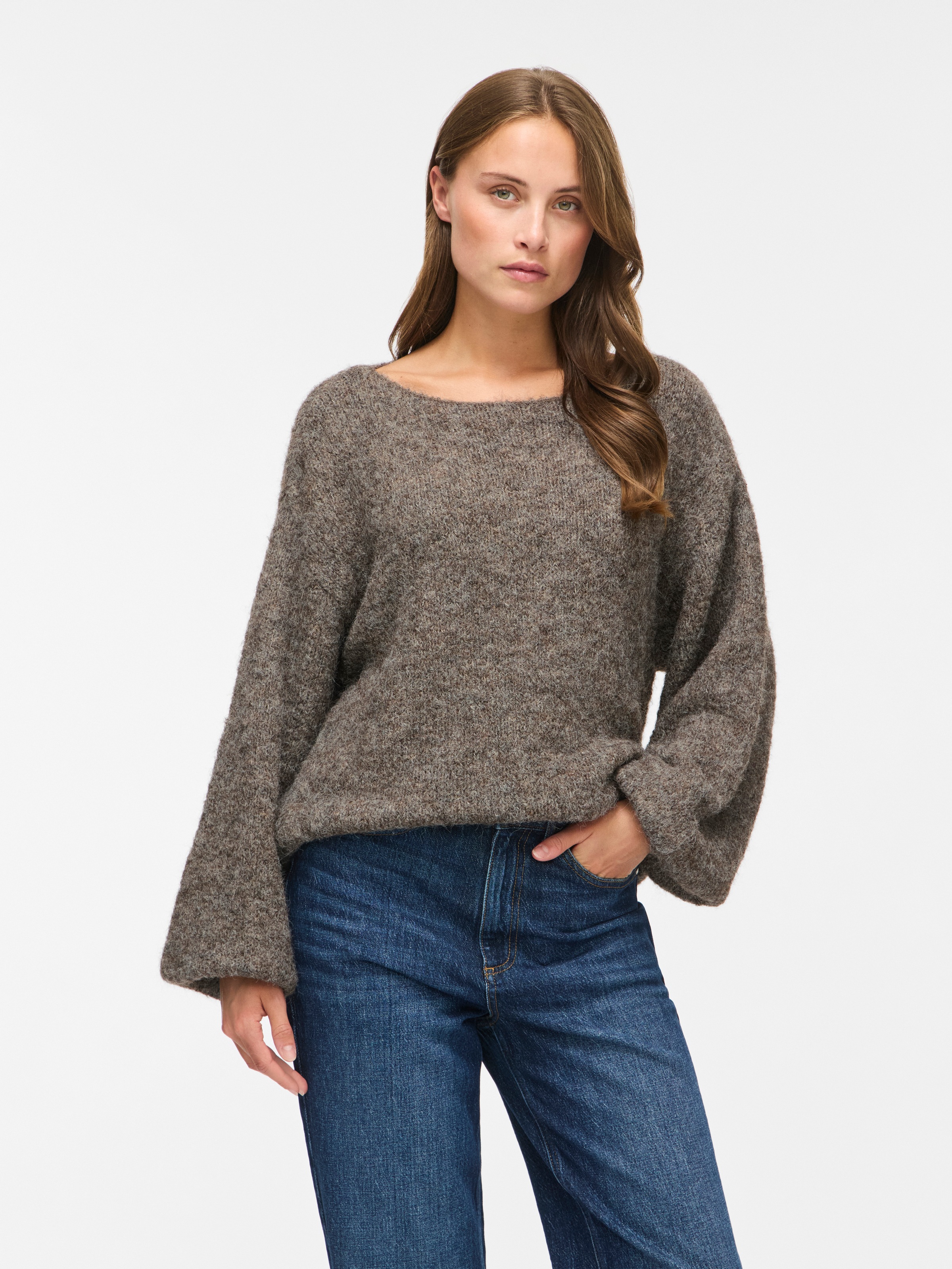 Vila Strickpullover »VIMARLEY L/S KNIT PULLOVER- NOOS« Materialmix, regular fit