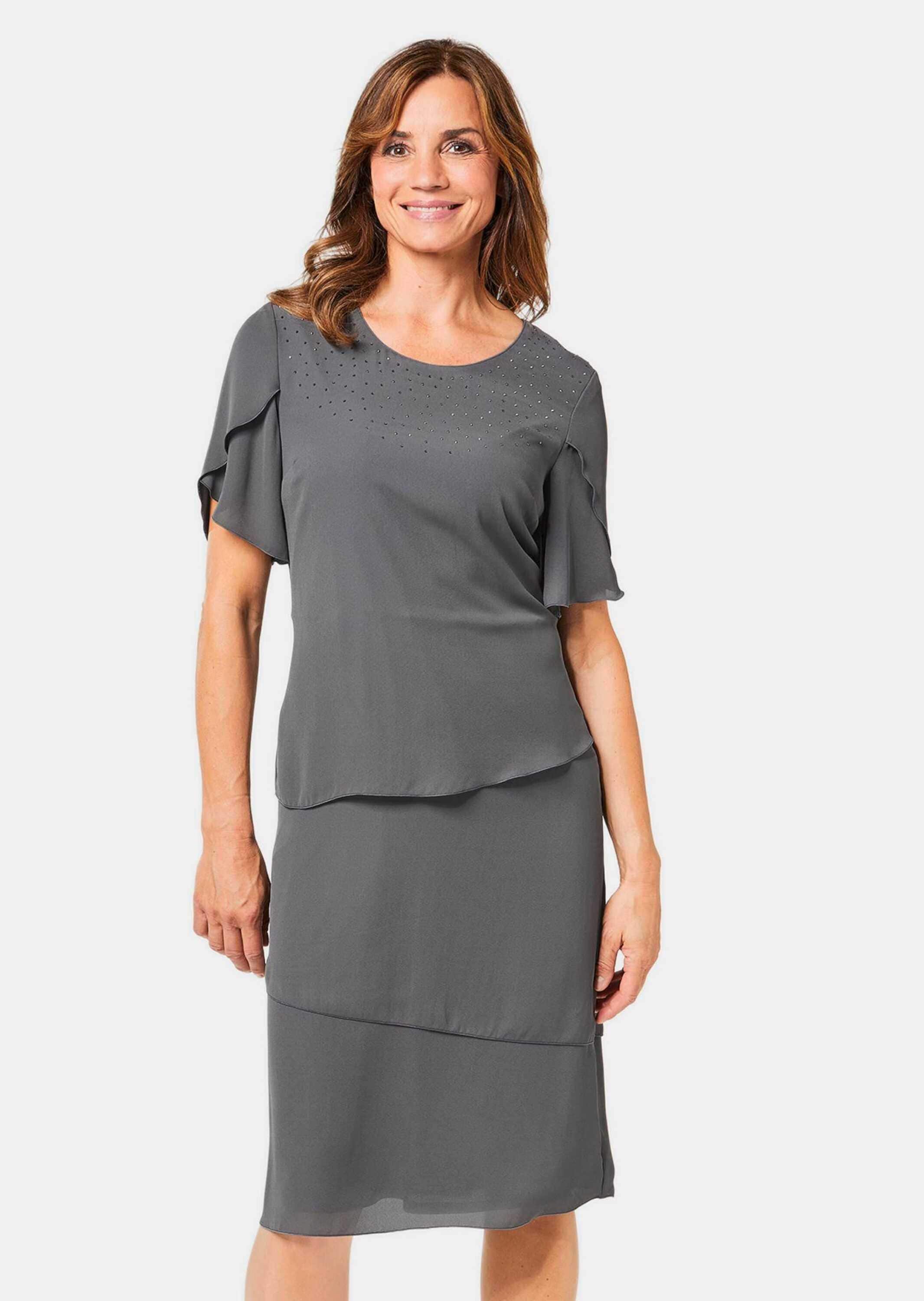 GOLDNER Etuikleid »Kurzgröße Elegant fallendes Stufenkleid«