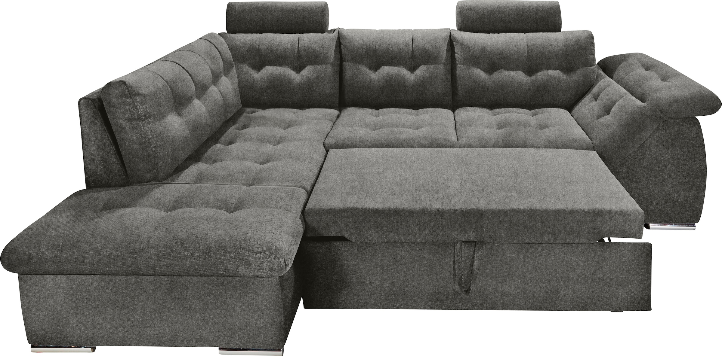 ED EXCITING DESIGN Ecksofa Oman, mit Bettfunktion, Bettkasten, Armteilverstellung und  Kopfstützen