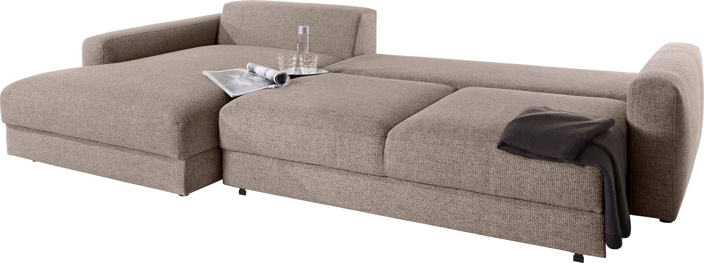 Places of Style Ecksofa »Bloomfield, bequem und elegant, L-Form«, wahlweise mit Bettfunktion und Bettkasten