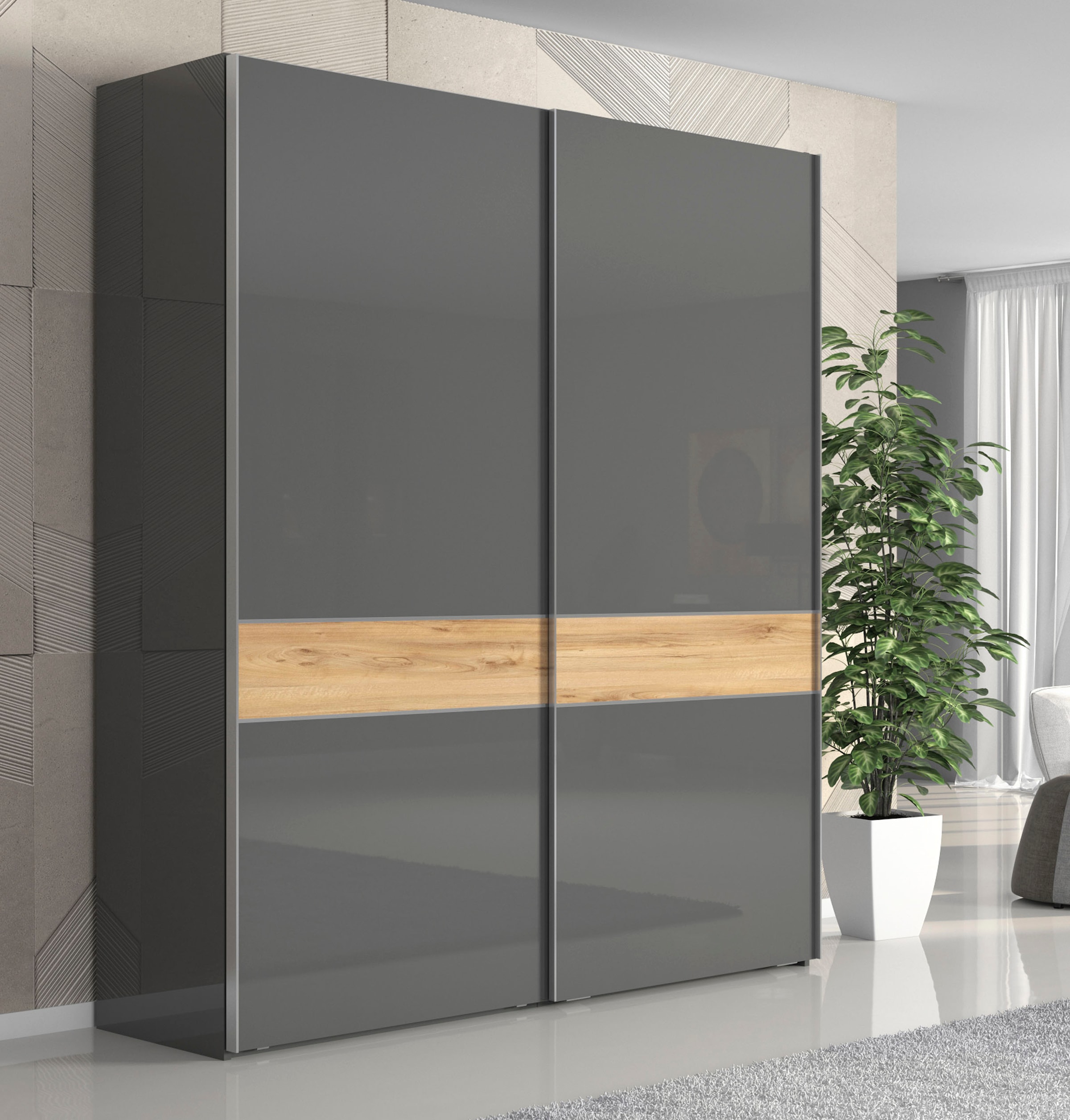 Places of Style Schwebetürenschrank »Onyx«, UV lackiert für langlebige Oberflächen, Soft-Close-Funktion