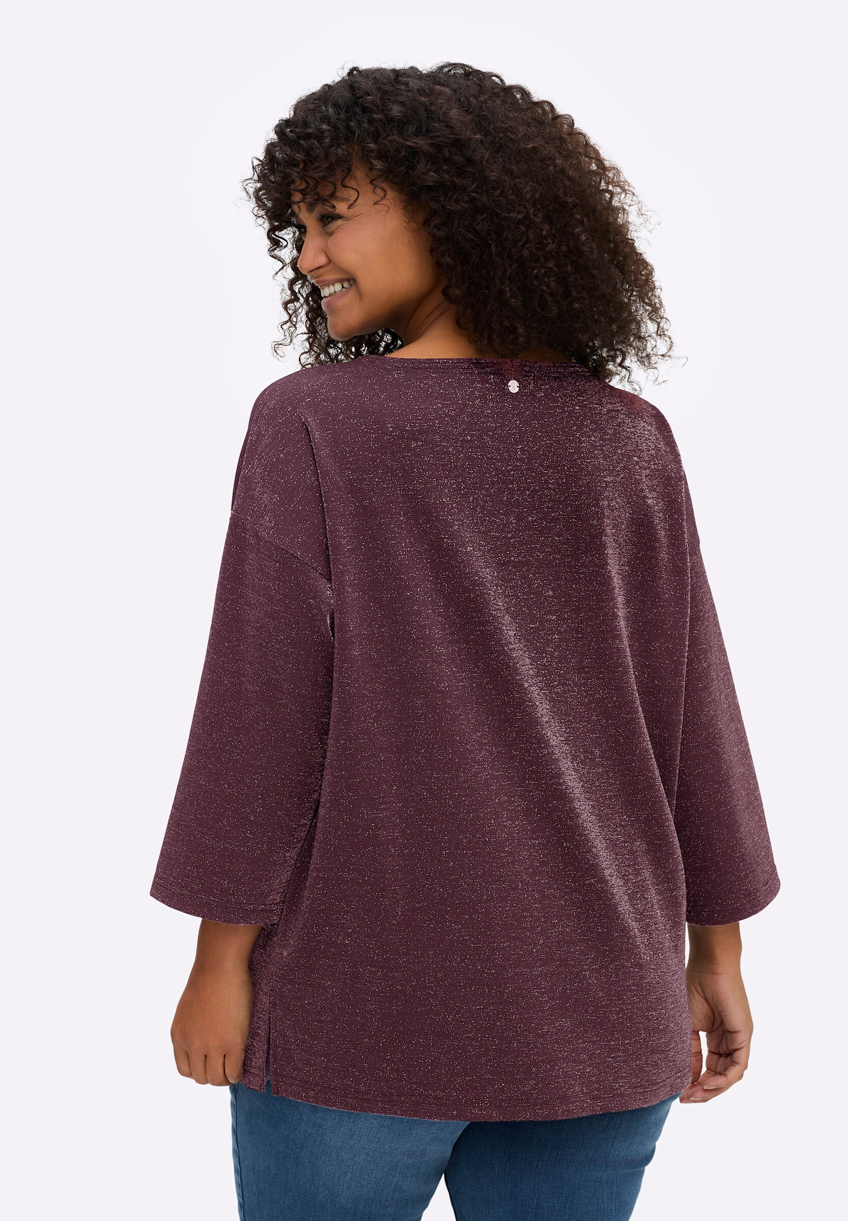 Sheego Sweatshirt »Sweatshirt Sweatshirt aus Glitzergarn«
