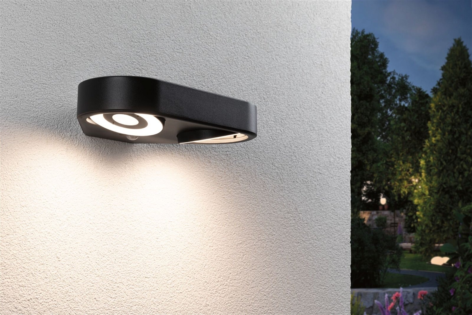 Paulmann LED Außen-Wandleuchte »Silma IP44 280x176mm 3000K 2x5,5 / 2x0,7W 2x600lm 230V Aluminium«, 2 flammig, Bewegungsmelder Zweifacher Lichtaustritt IP44