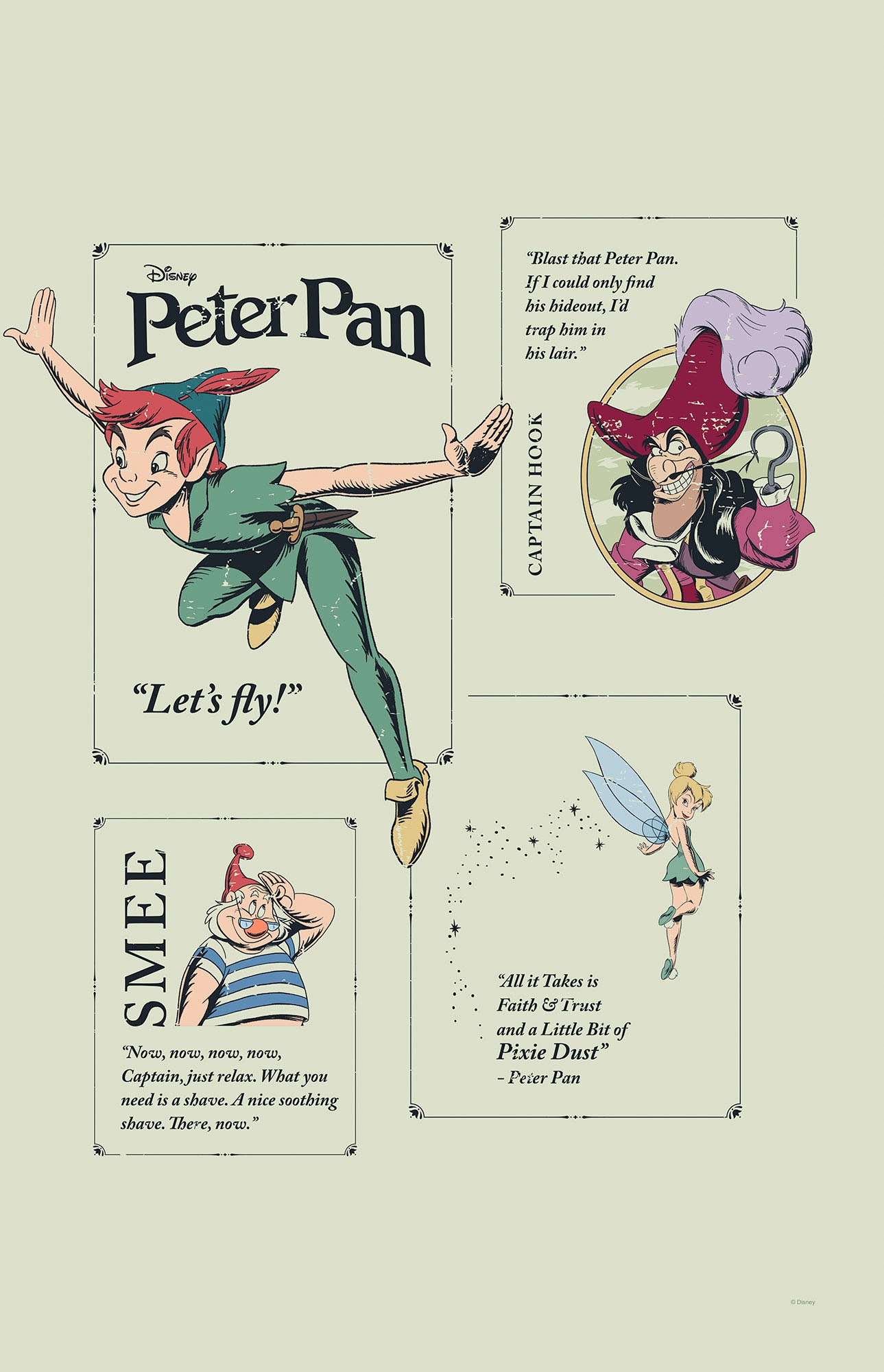 Komar Leinwandbild »Keilrahmenbild - Peter Pan Let´s Fly! - Größe 40 x 60 cm«, Disney, (1 St., 40 x 60 cm (Breite x Höhe)