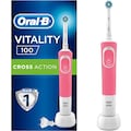 Oral B Elektrische Zahnbürste »Vitality 100 CrossAction Pink«, 1 St. Aufsteckbürsten