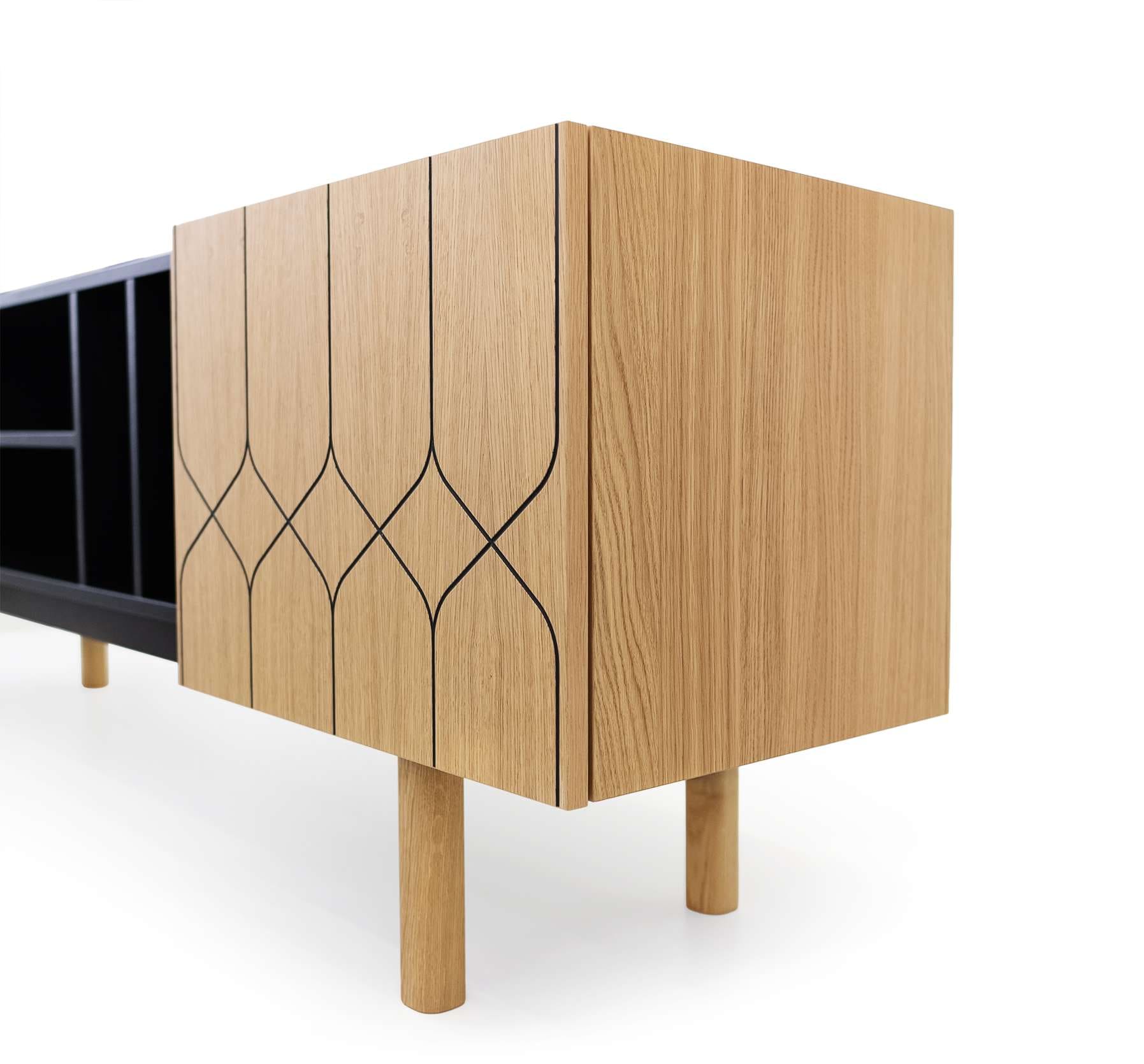 Woodman Sideboard »Porto«, Kommode, dekorative Fräsungen, mit Eichenholzfurnier, Breite 175 cm