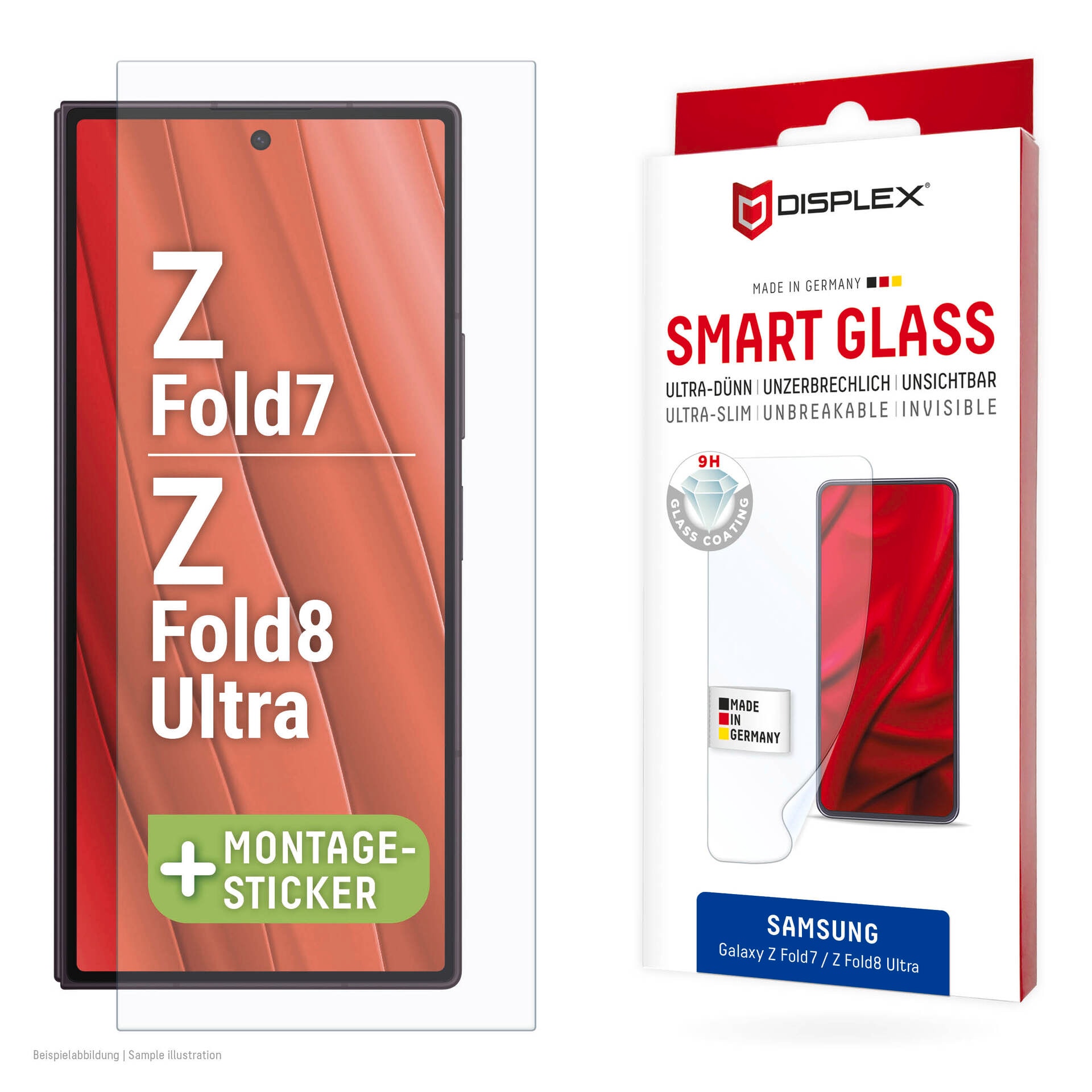 Displex Displayschutzglas »Smart Glass« für Samsung Galaxy Z Fold8 Ultra;Samsung Galaxy Z Fold7 Displayschutzfolie