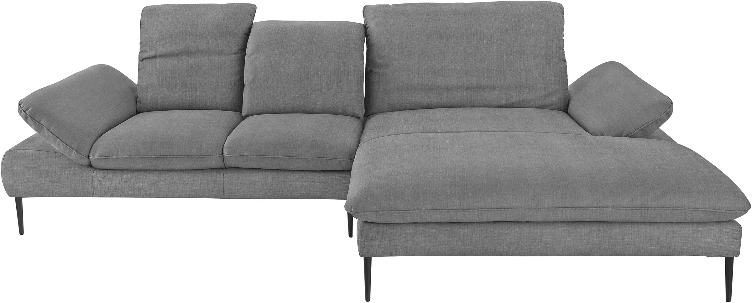 W.SCHILLIG Ecksofa »enjoy&MORE, Designsofa, elegant und bequem, L-Form«, Sitztiefenverstellung, Füße schwarz pulverbeschichtet, Breite 310 cm