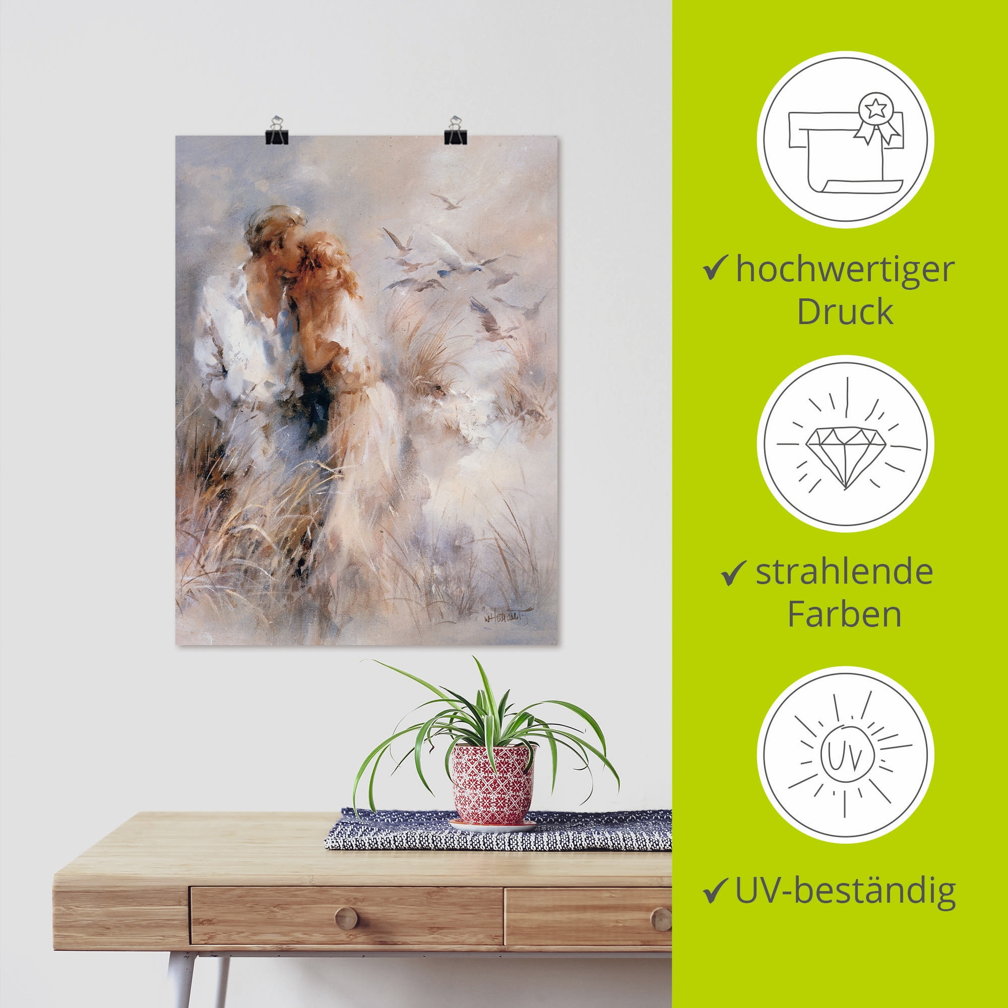 Artland Wandbild »Dichte Harmonie« Paar 1 Stk. tlg. als Leinwandbild, Poster in verschied. Größen