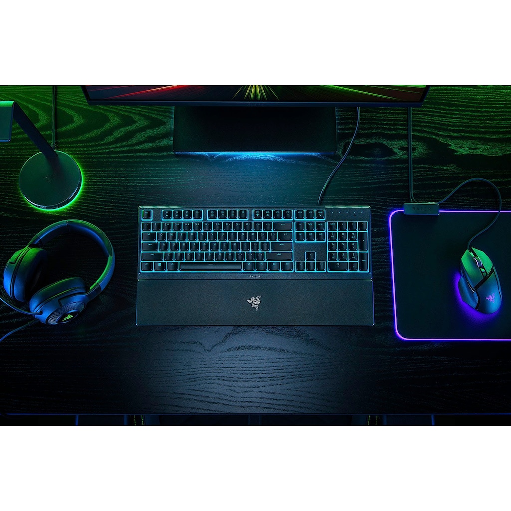 RAZER Gaming-Tastatur »Ornata V3 X«, (Handgelenkauflage-USB-Anschluss-UV-Schutzbeschichtung-Ziffernblock-ergonomische Form)