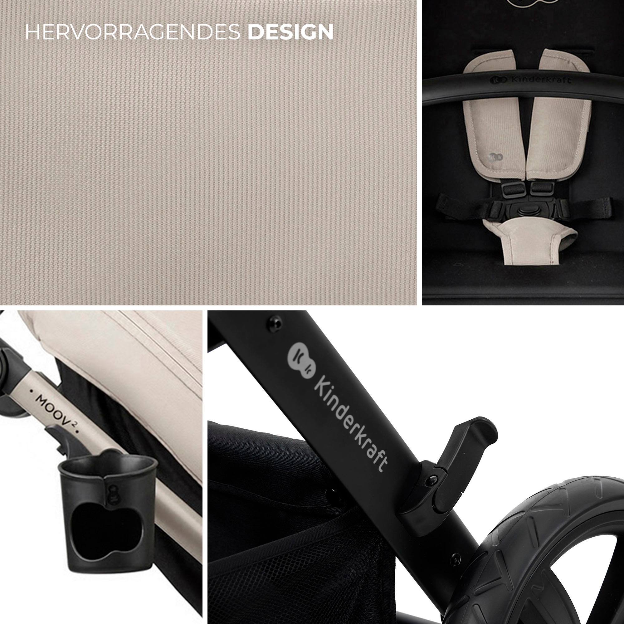 Kinderkraft Kombi-Kinderwagen »MOOV 2 4in1 EVA« 27 kg mit EVA-Rädern