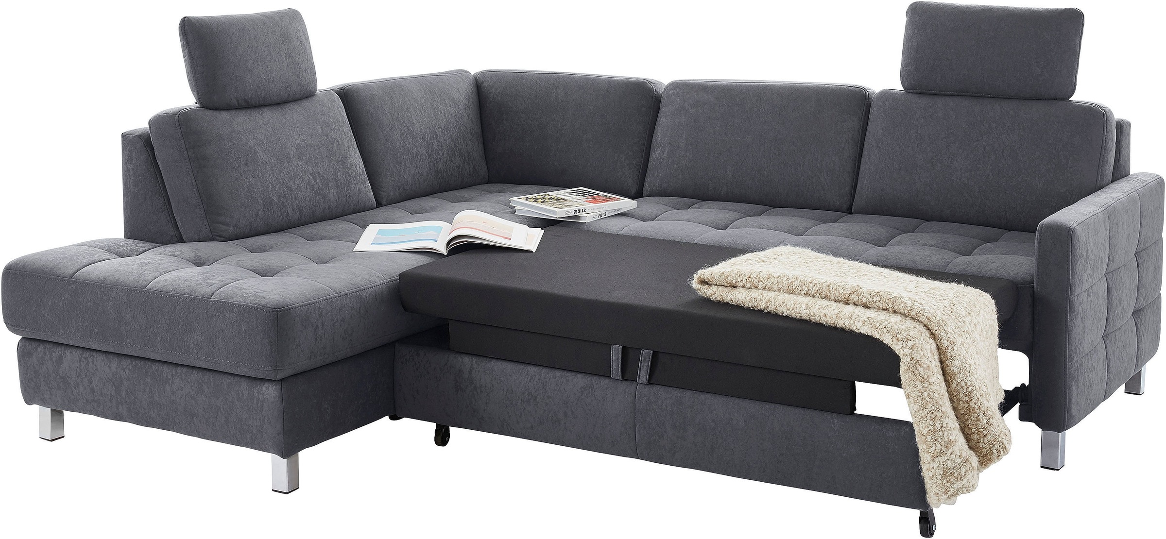 sit&more Ecksofa »Pablo L-Form«, wahlweise mit Bettfunktion