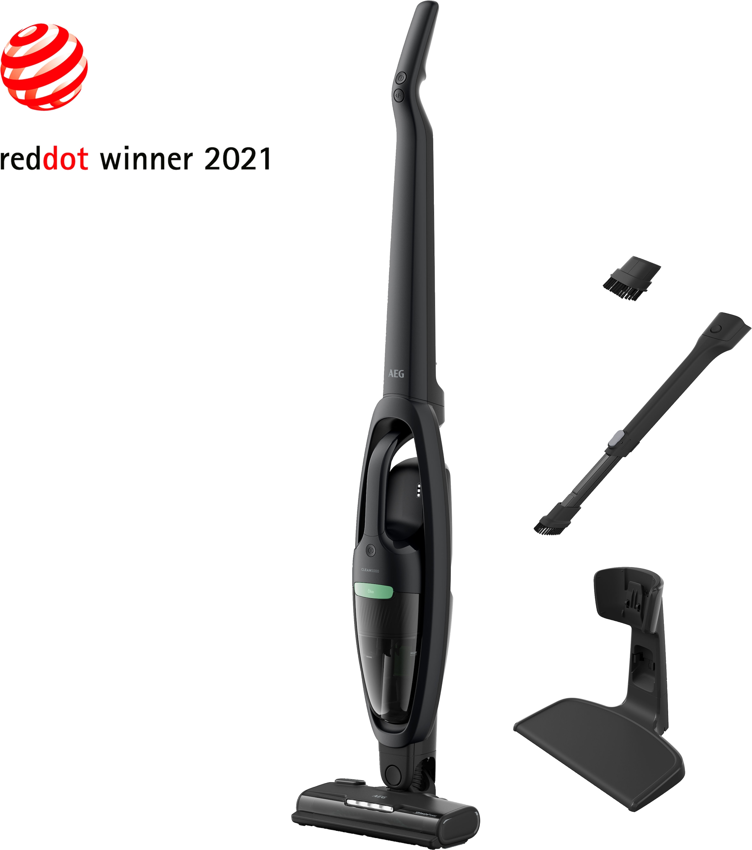 AEG AS52B21OKO Stabstaubsauger Akku Trocken Beutellos 0,3 l Schwarz 2000 Ah