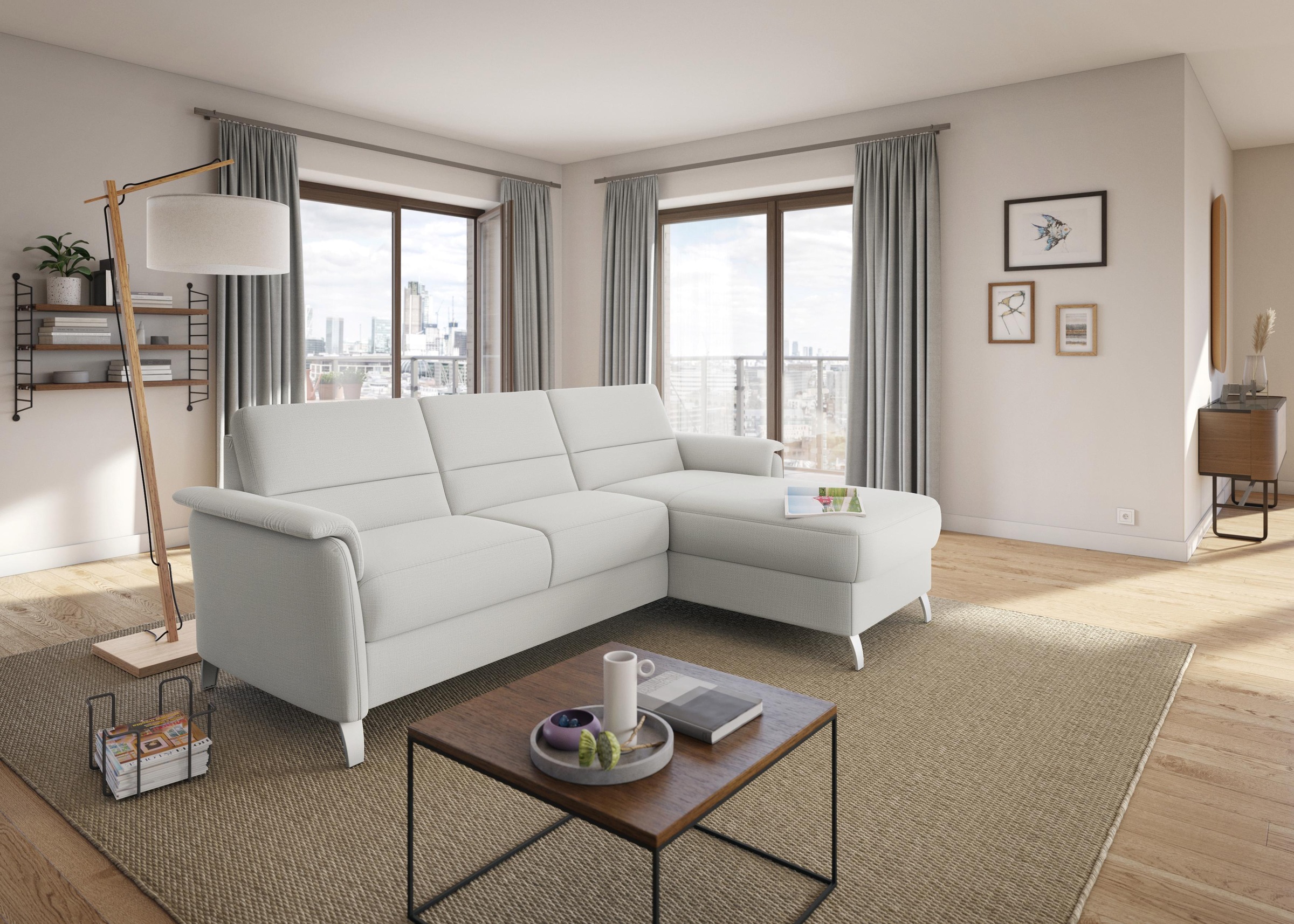 sit&more Ecksofa »Palmera L-Form«, Federkern, wahlweise mit Bettfunktion und mit/ohne Stauraum