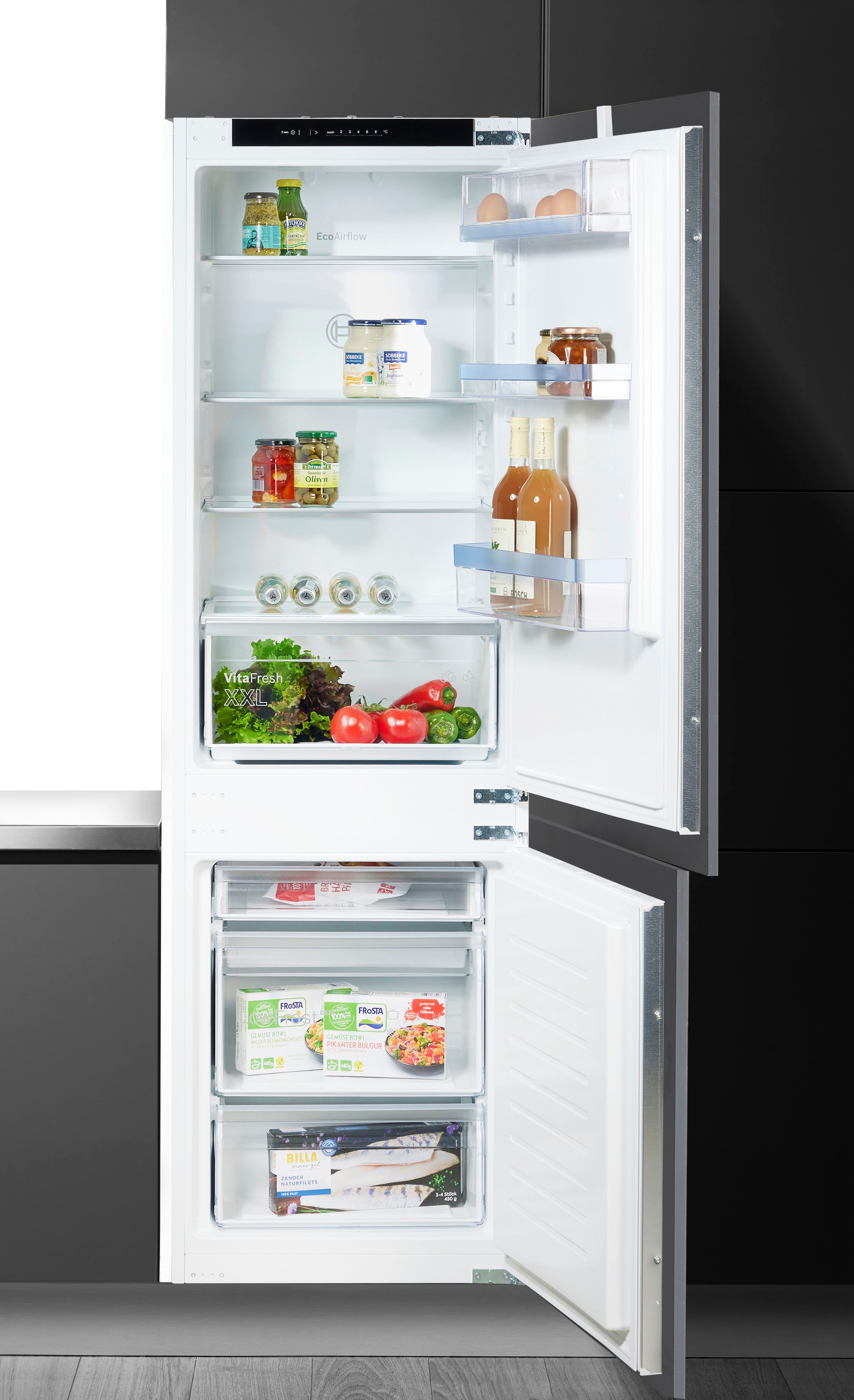 Bosch KIV86VSE0 Kühl- Gefrierkombination (E, 267 l, 1772 mm hoch, vollintegrierbar, Weiß)