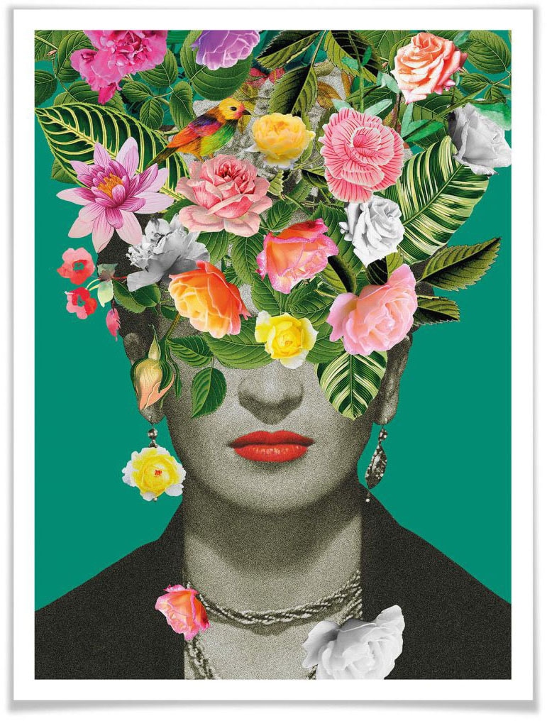 Wall-Art Poster »Frida Floral kaufen bequem (1 St.) Studio«, Schriftzug