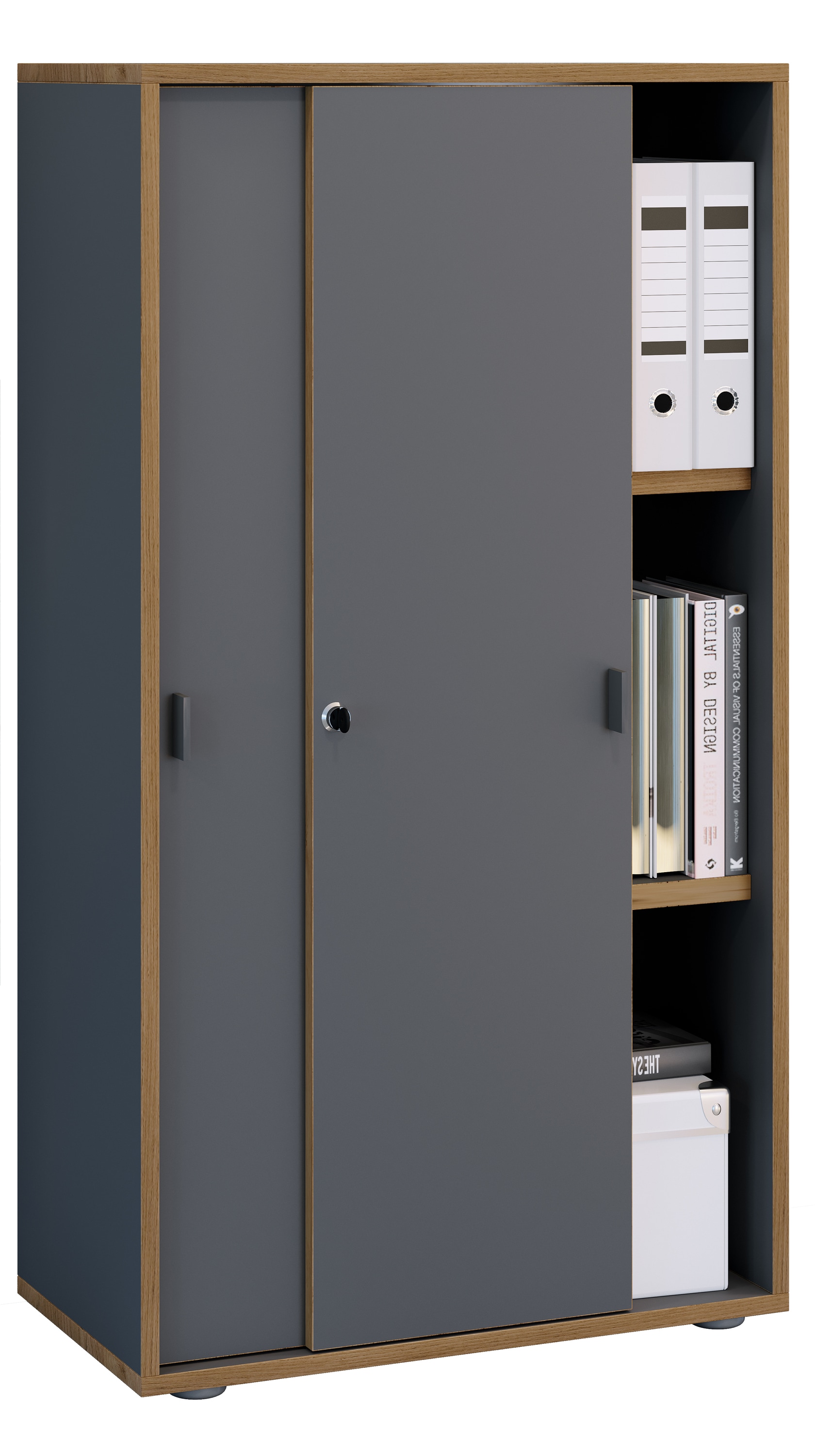 VCM Aktenschrank "Büroschrank Aktenschrank Schiebetüren Salia 3fach" 1 Stk. tlg.