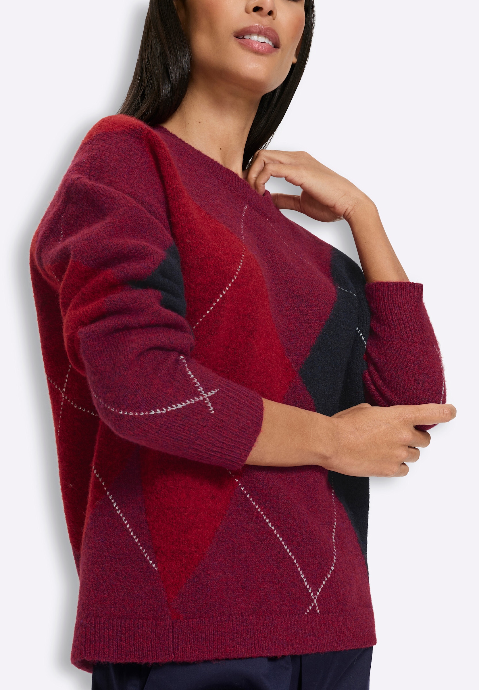heine Strickpullover »Pullover Pullover mit Rautenmuster«