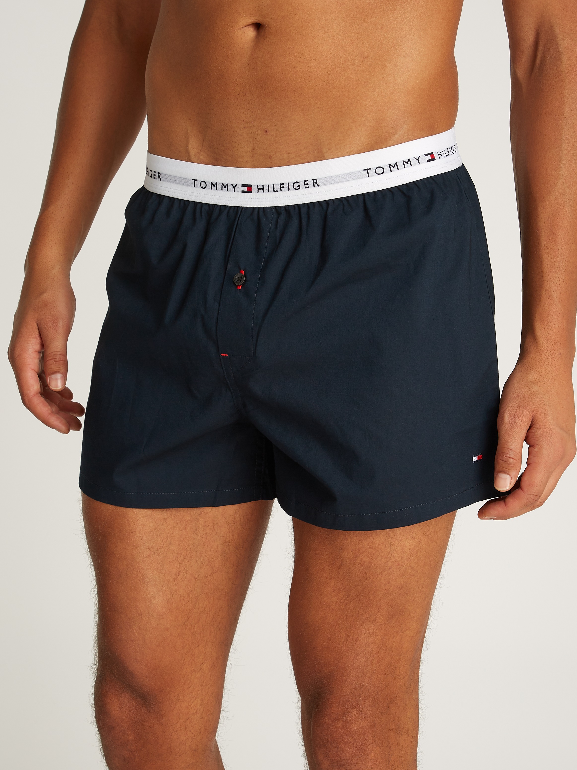 Tommy Hilfiger Underwear Webboxer »2P WOVEN BOXER«, (Packung, 2 St., 2er), mit Logobund