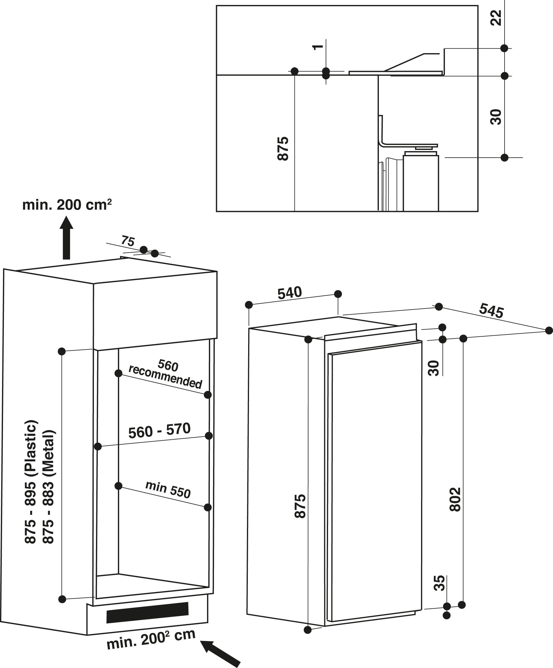 BAUKNECHT Einbaukühlschrank »KSI 9GF2«