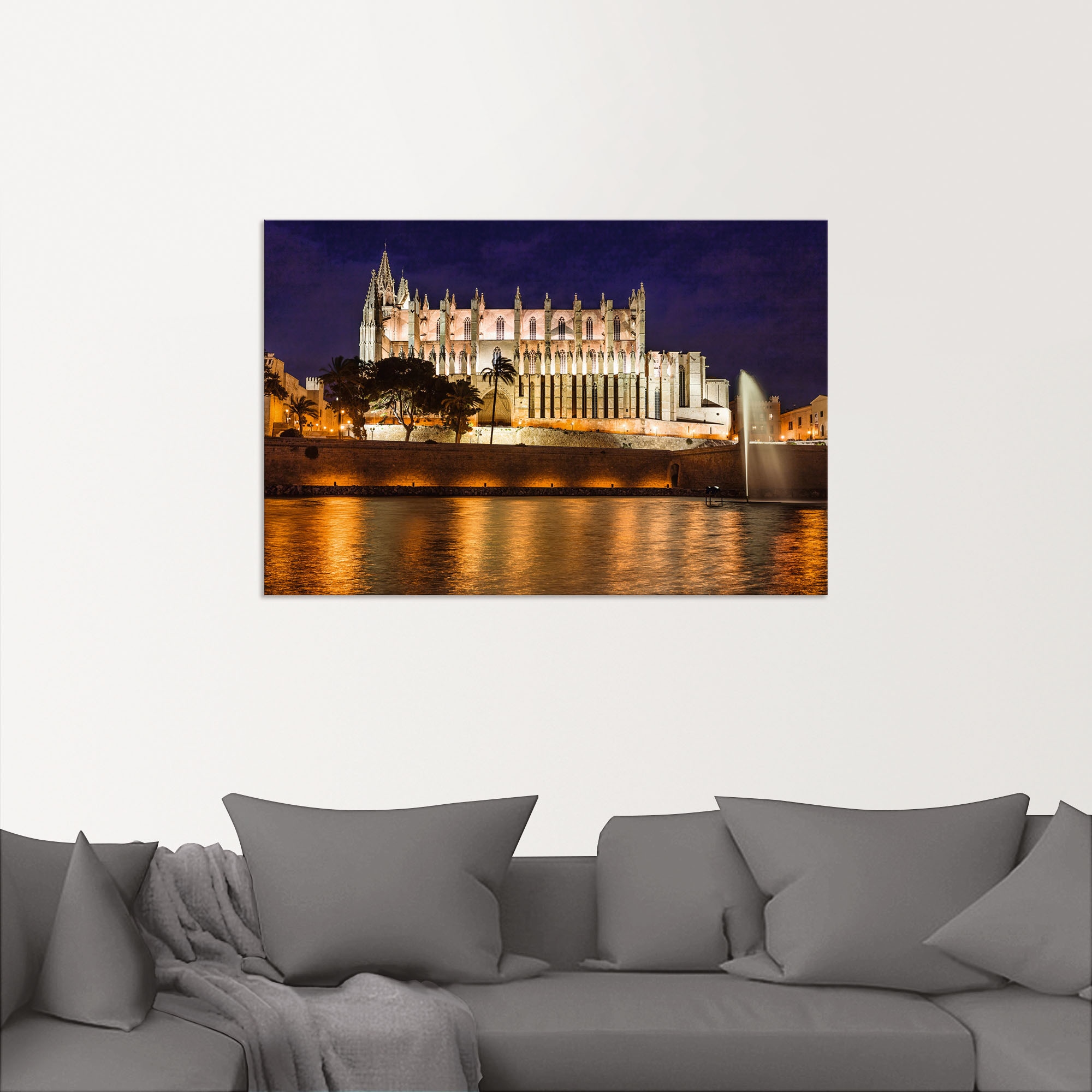 Artland Alu-Dibond-Druck »Kathedrale in Palma de Mallorca Balearen«, Gebäude, (1 St.), für Innen- und Außenbereich geeignet, Outdoorbild