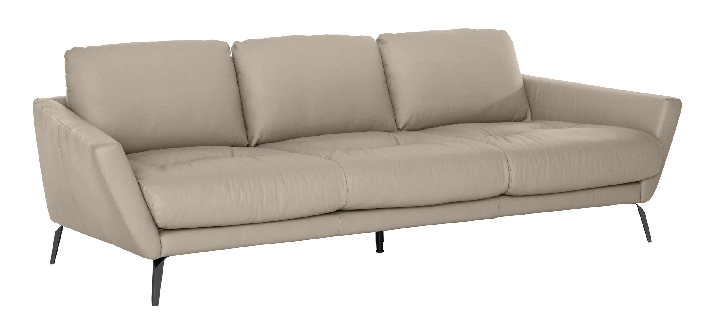 W.SCHILLIG Big-Sofa »softy«, mit dekorativer Heftung im Sitz, Füße schwarz pulverbeschichtet