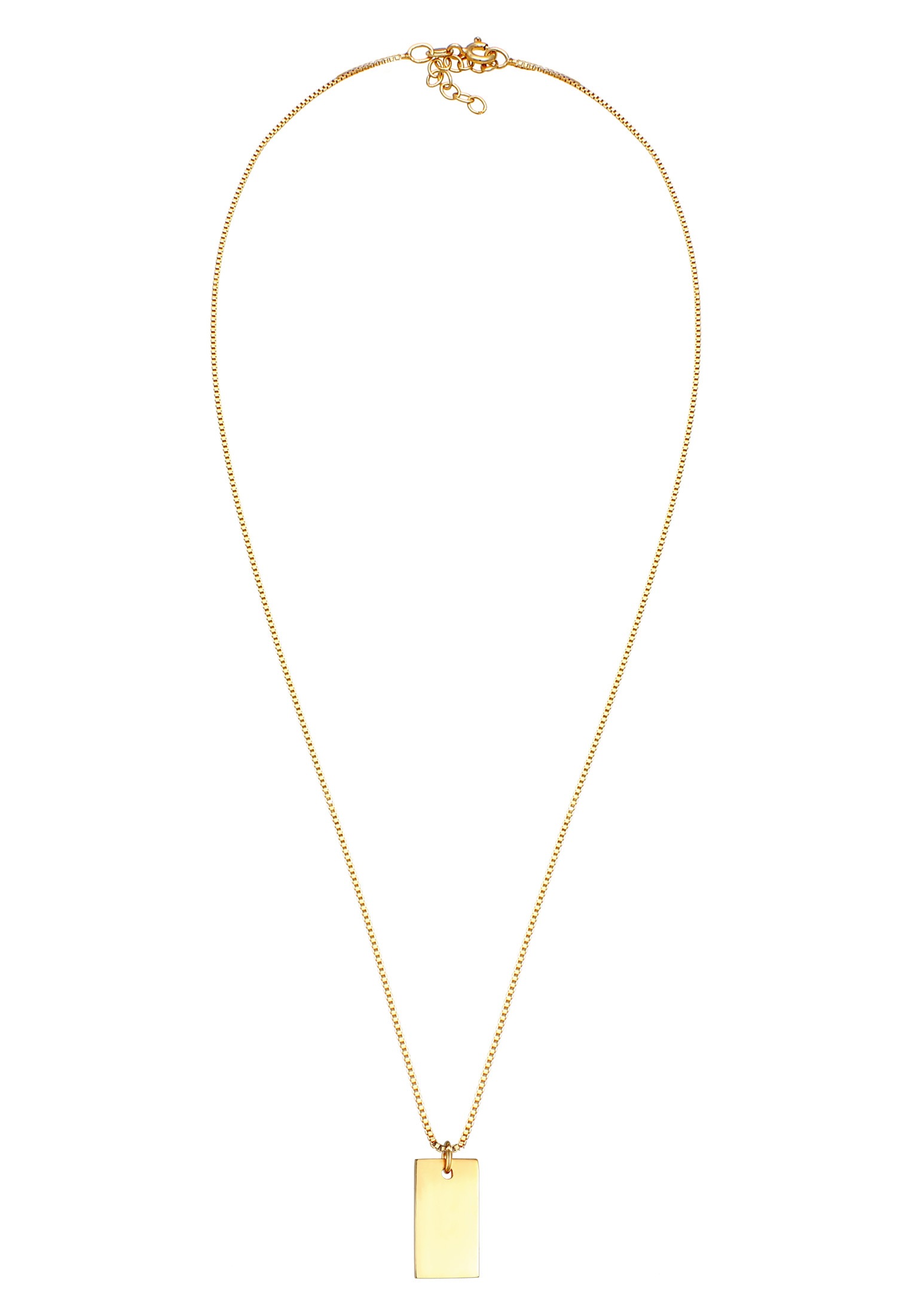 Elli Kette mit Anhänger »Halskette Rechteck Geo Basic 925 Silber«