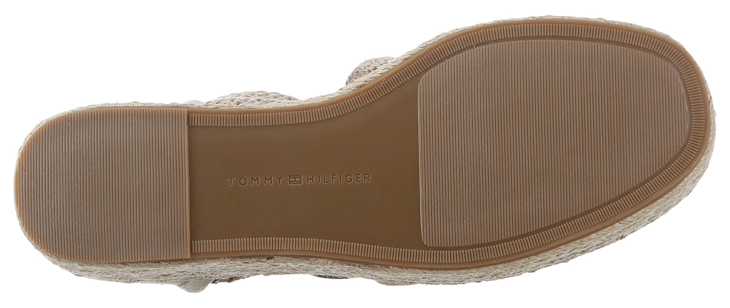 Tommy Hilfiger Espadrille »CLOSED TOE LINEN FLATFORM«, Sommerschuh, Keilabsatz, mit schöner Fesselschnürung