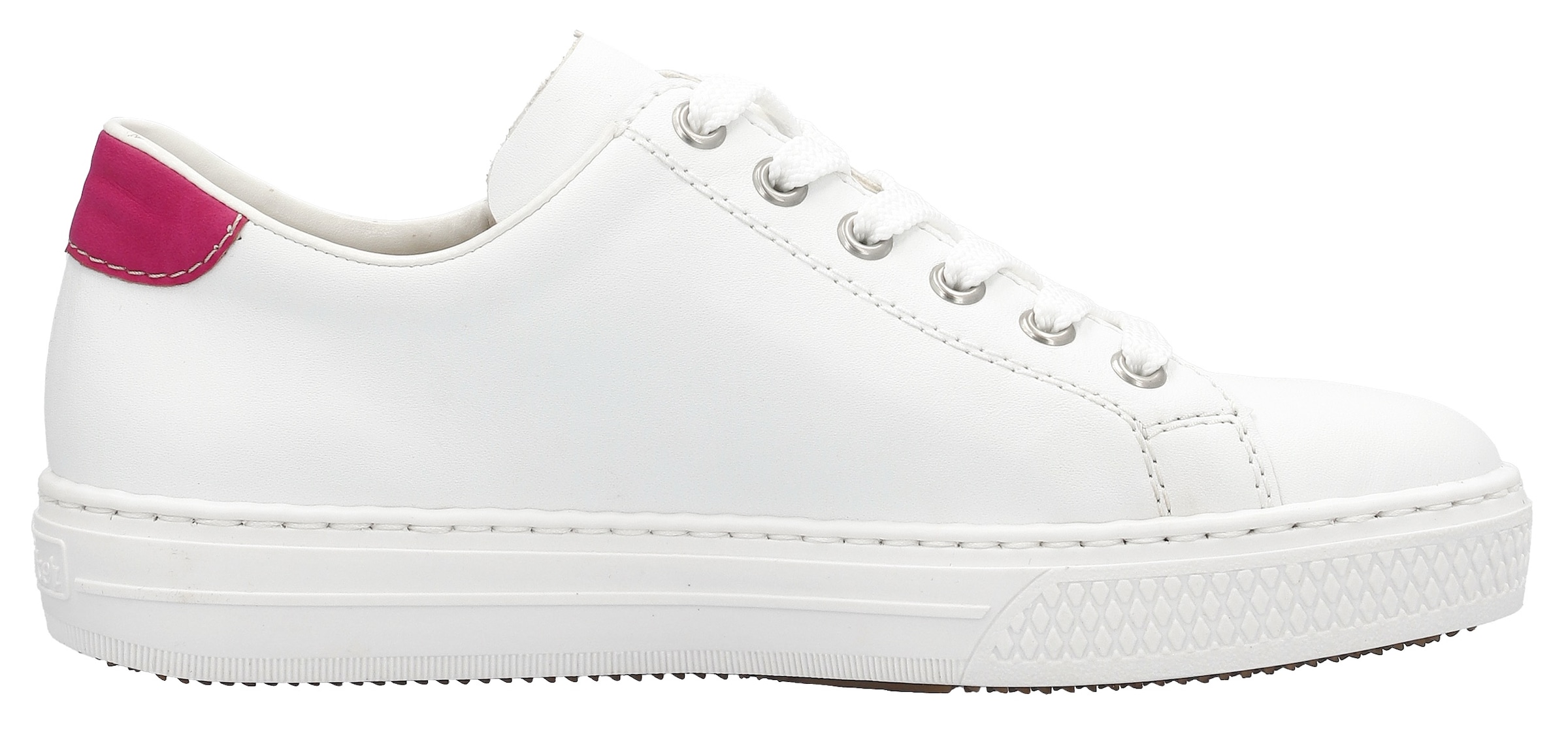 Rieker Sneaker, mit seitlicher Blumenstickerei, Freizeitschuh, Halbschuh, Schnürschuh