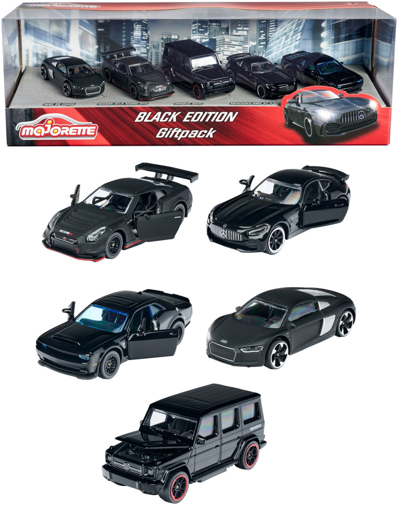 majORETTE Spielzeug-Auto »Black Edition 5 Pieces Giftpack«