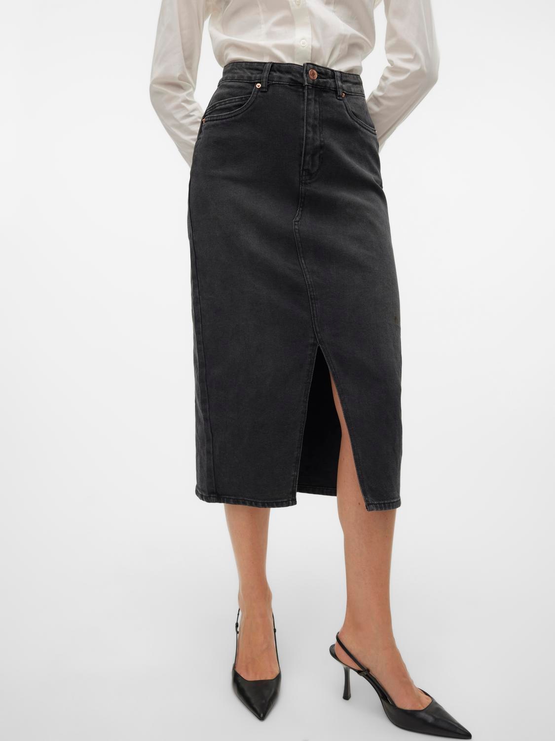 Vero Moda Maxirock »VMVERI HR CALF DENIM SKIRT GA NOOS«