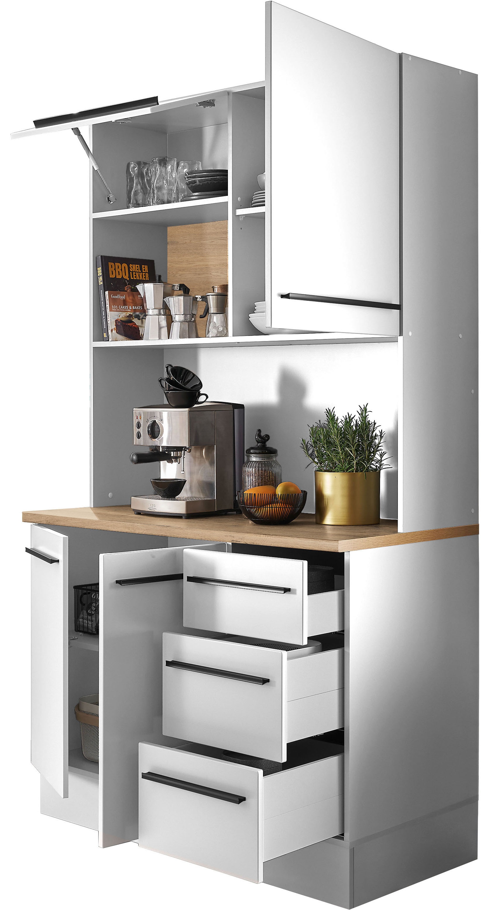 BASIC by Balculina Buffet »Denver, Küchenbuffet BxHxT 120x211x60« 1 Stk. tlg. Breite 120cm, Soft-Close für Türen und Schubkästen