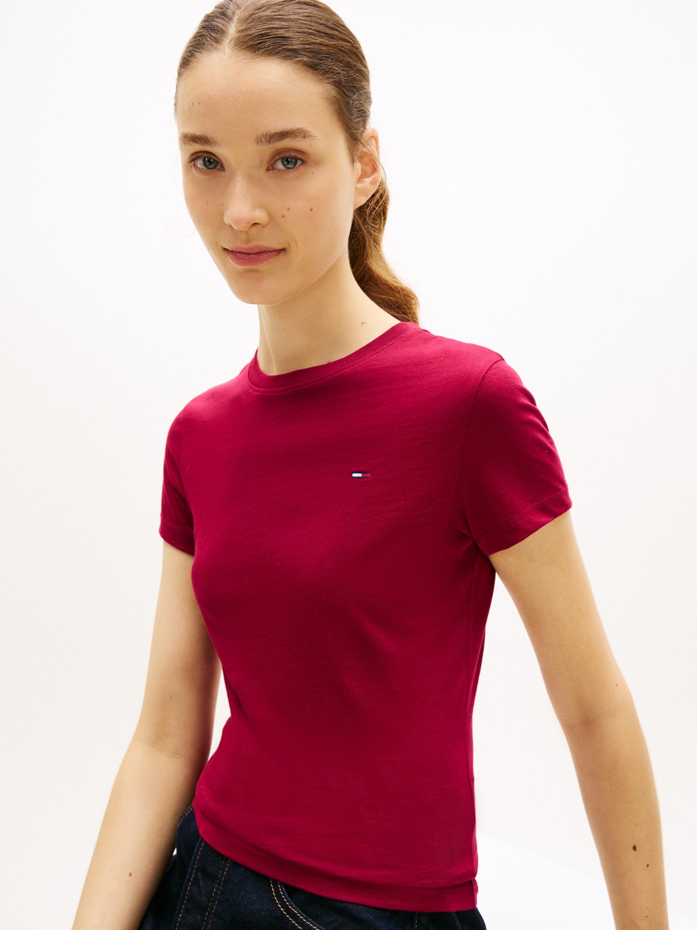 Tommy Jeans Kurzarmshirt »TJW 3PACK C-NECK TEE« Packung, 3er-Pack, 3 Stk. Slim, unifarbenes Design