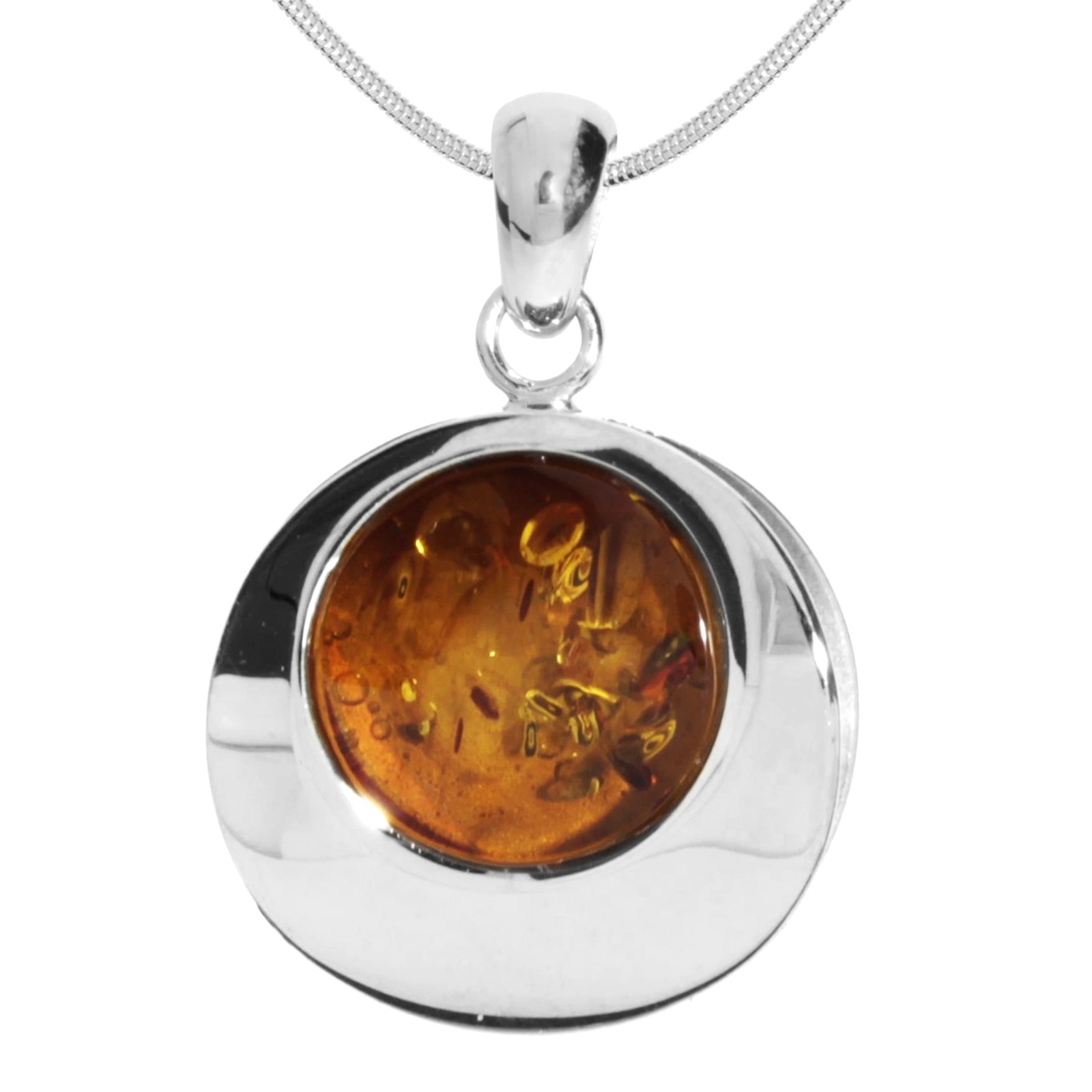 OSTSEE-SCHMUCK Kette mit Anhänger »- Alina 19 mm - Silber 925/000 - Bernstein«