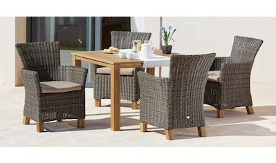 MERXX Garten-Essgruppe »Toskana«, (9 tlg.), 4 Sessel, Tisch 110x110x75 cm,... kaufen